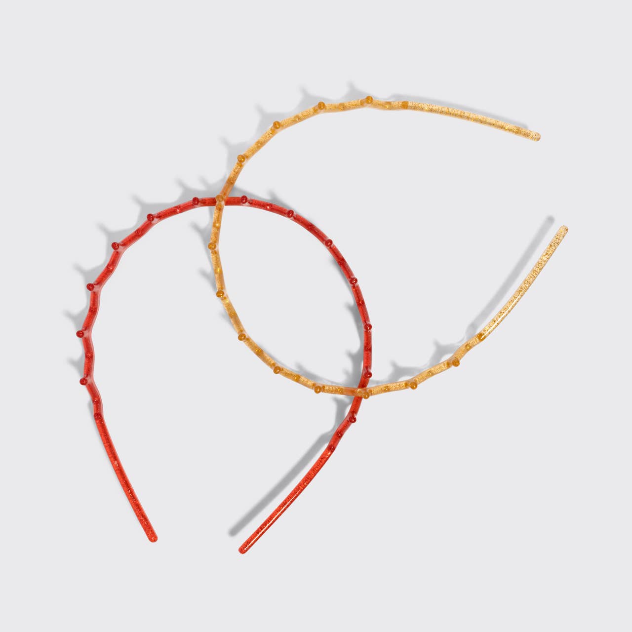 Recycled Plastic Zigzag Headbands 2pc Set - Gold & Red | KITSCH