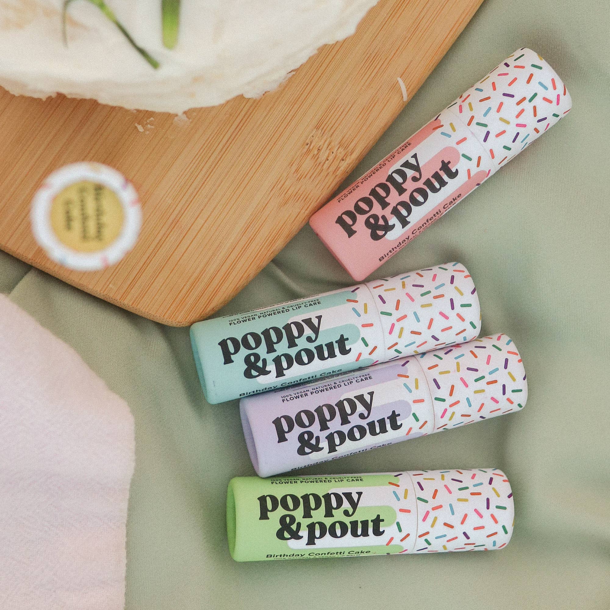 Lip Balm, Birthday Confetti Cake, Pink | Poppy & Pout