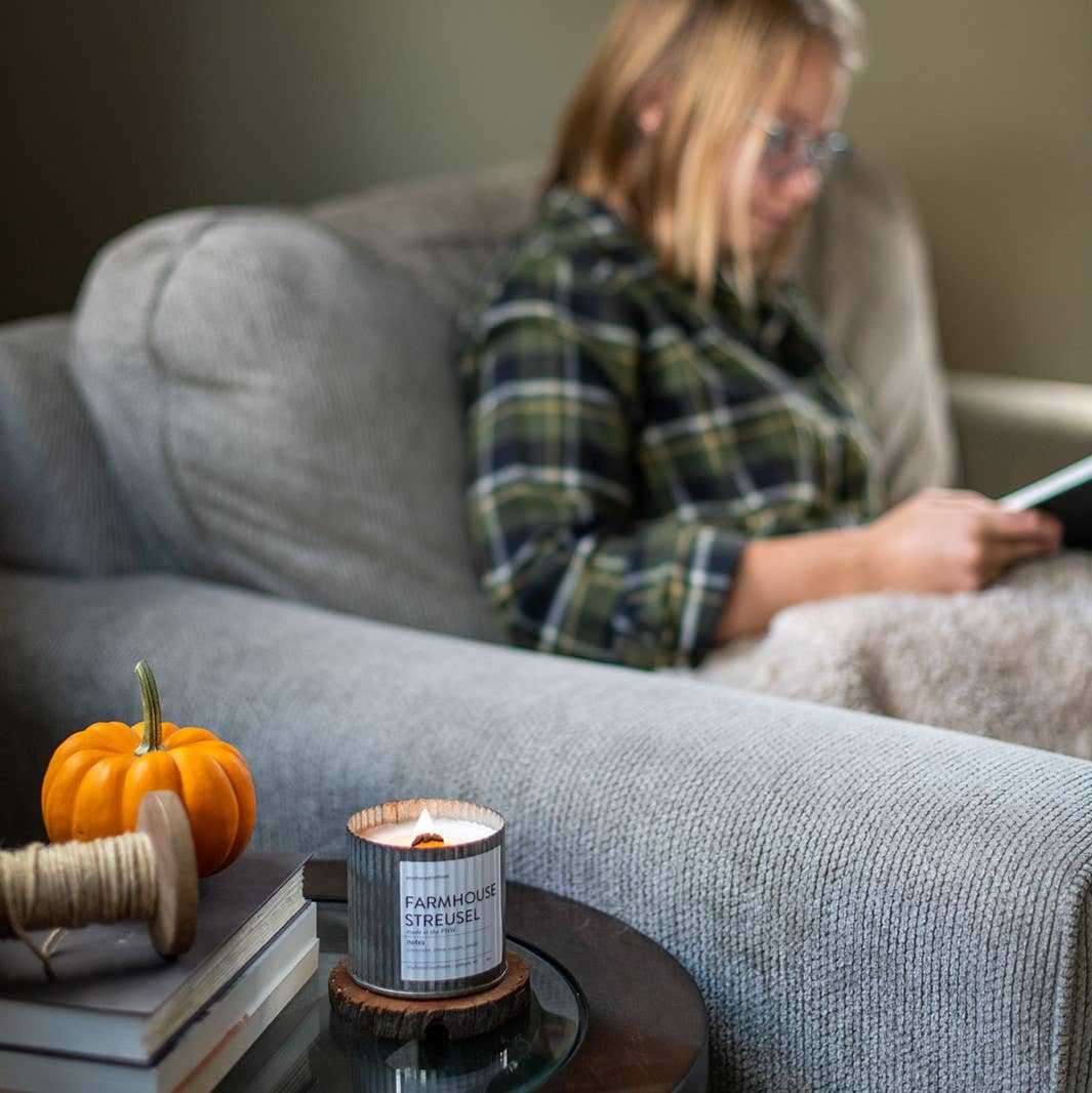 Fall Harvest Rustic Vintage Farmhouse Wood Wick Candle | Anchored Northwest