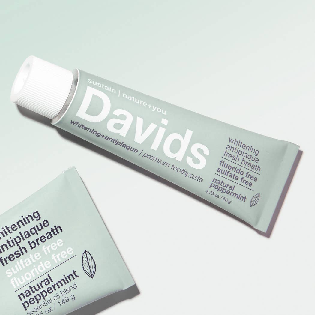 Davids travel size premium toothpaste  /  peppermint | Davids