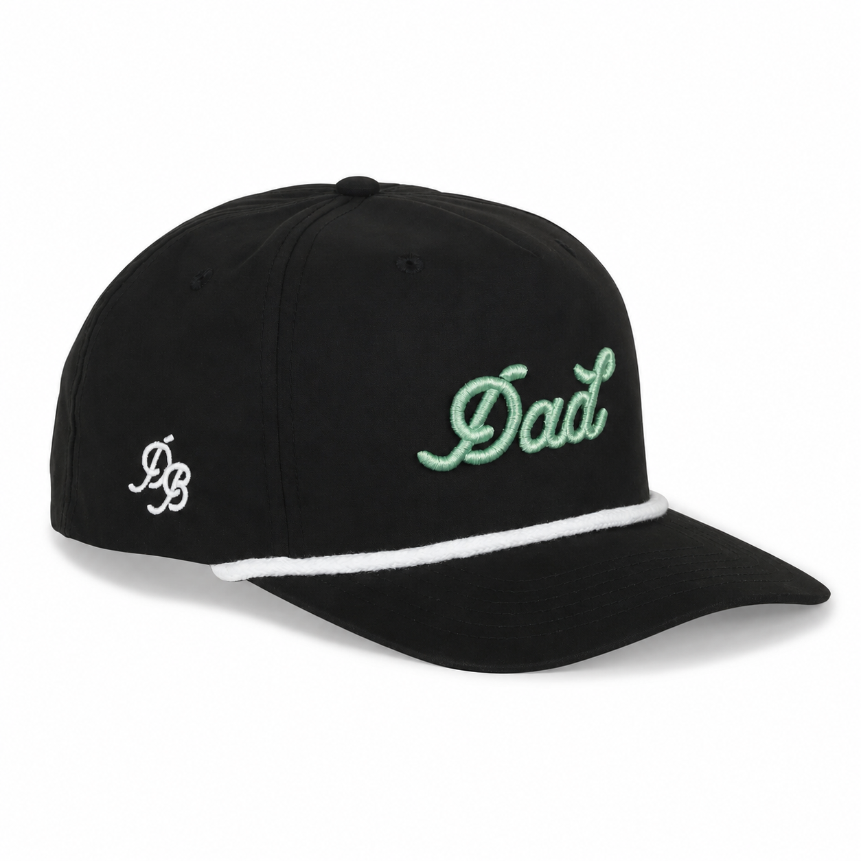 Dad Rope Hat | Black & White w/Mint | Dad Brand