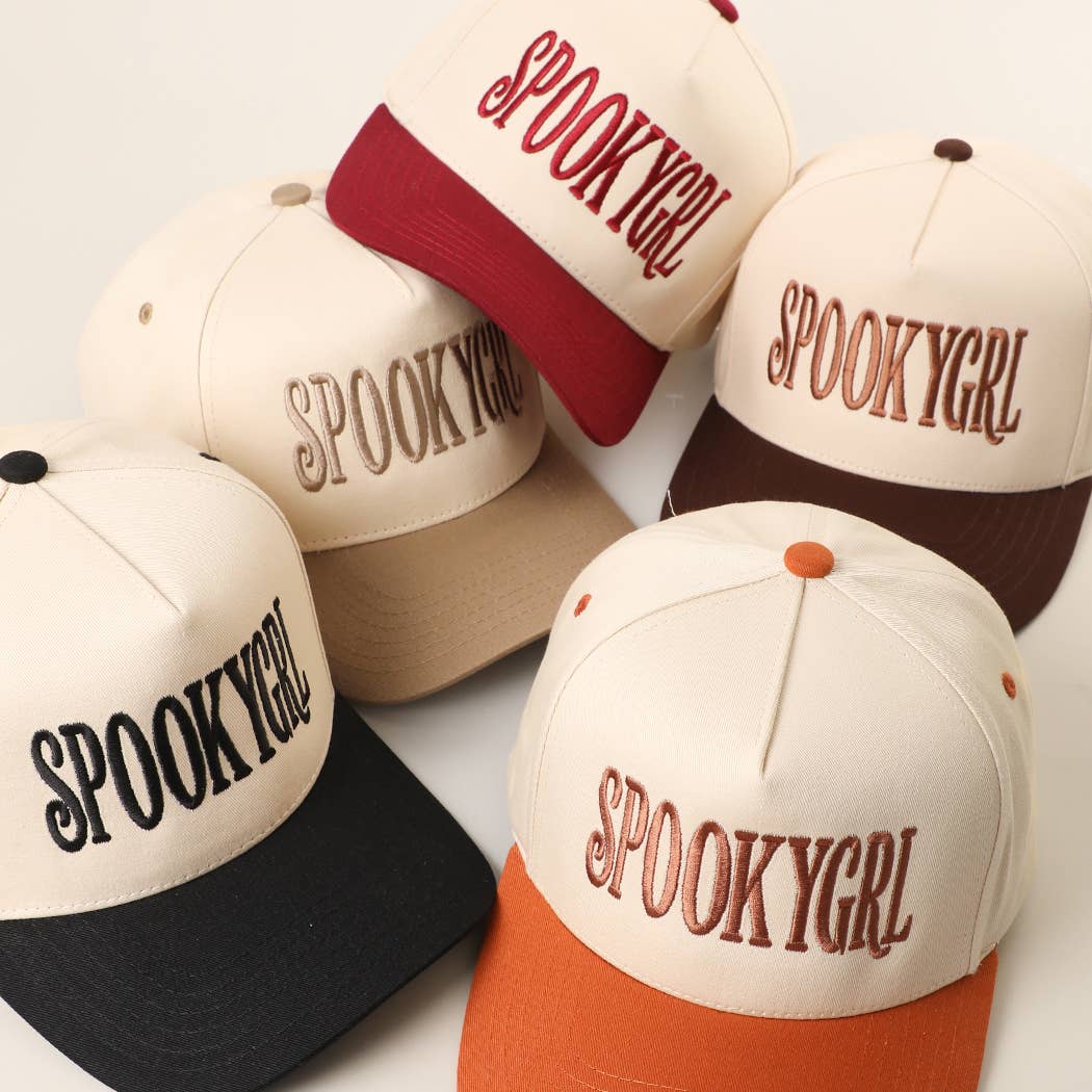 SPOOKY GIRL Embroidered Two-Tone Trucker Hat | Fashion City