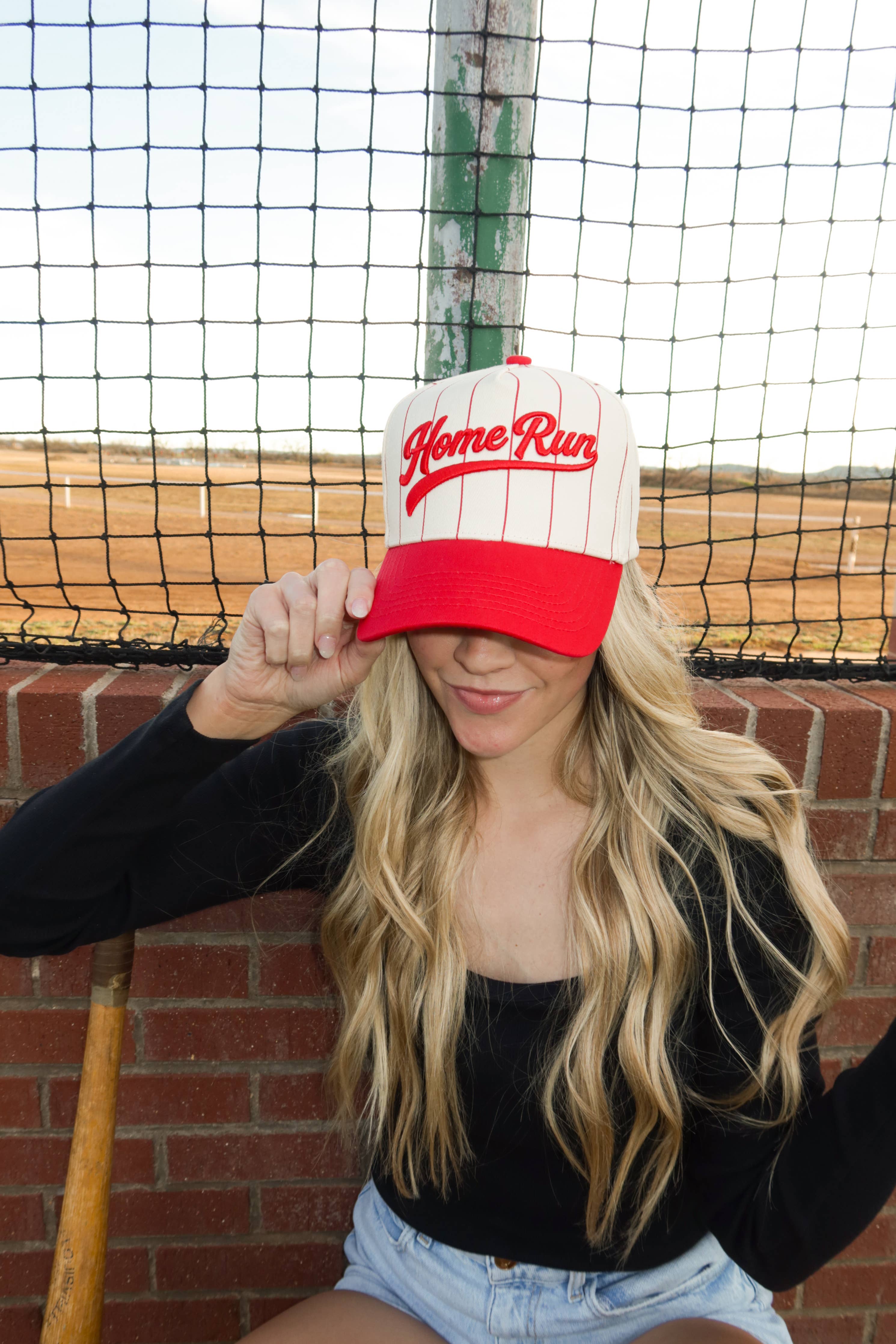 Red Home Run Pinstripe Cap | Worthy Hat Co