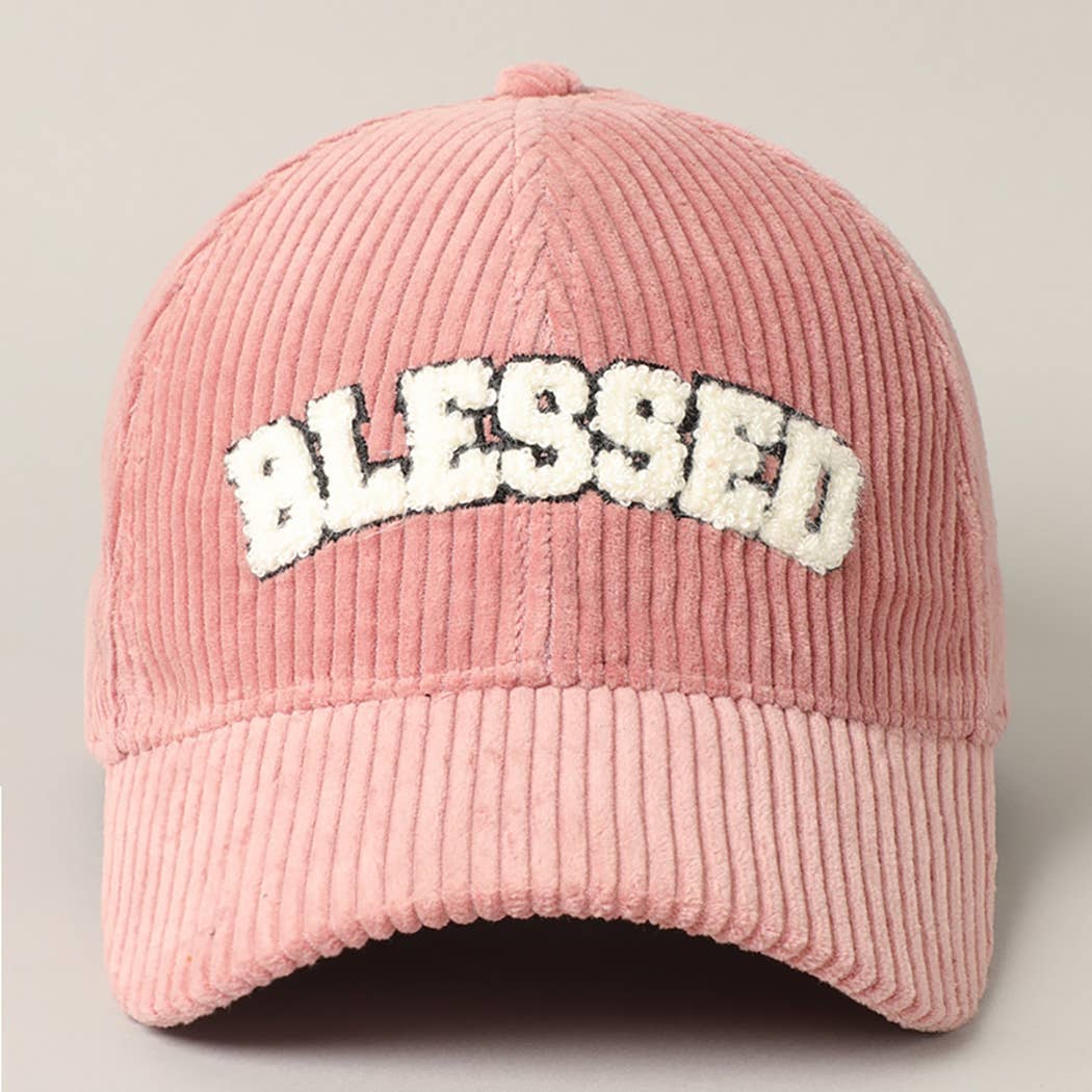 BLESSED 3D Embroidered Corduroy Baseball Cap | Toothbrush LLC