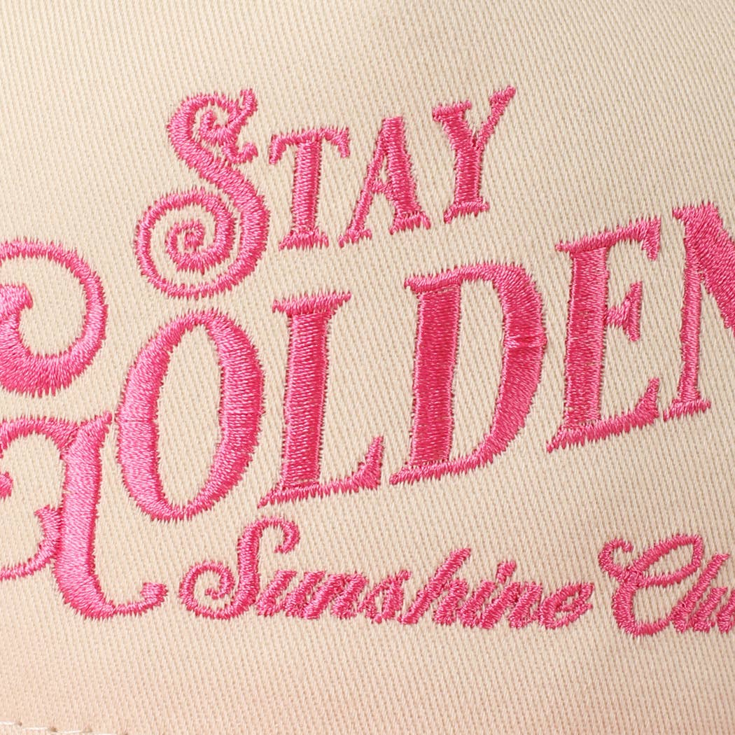 Stay Golden Sunshine Club Embroidery Trucker Hat | Fashion City