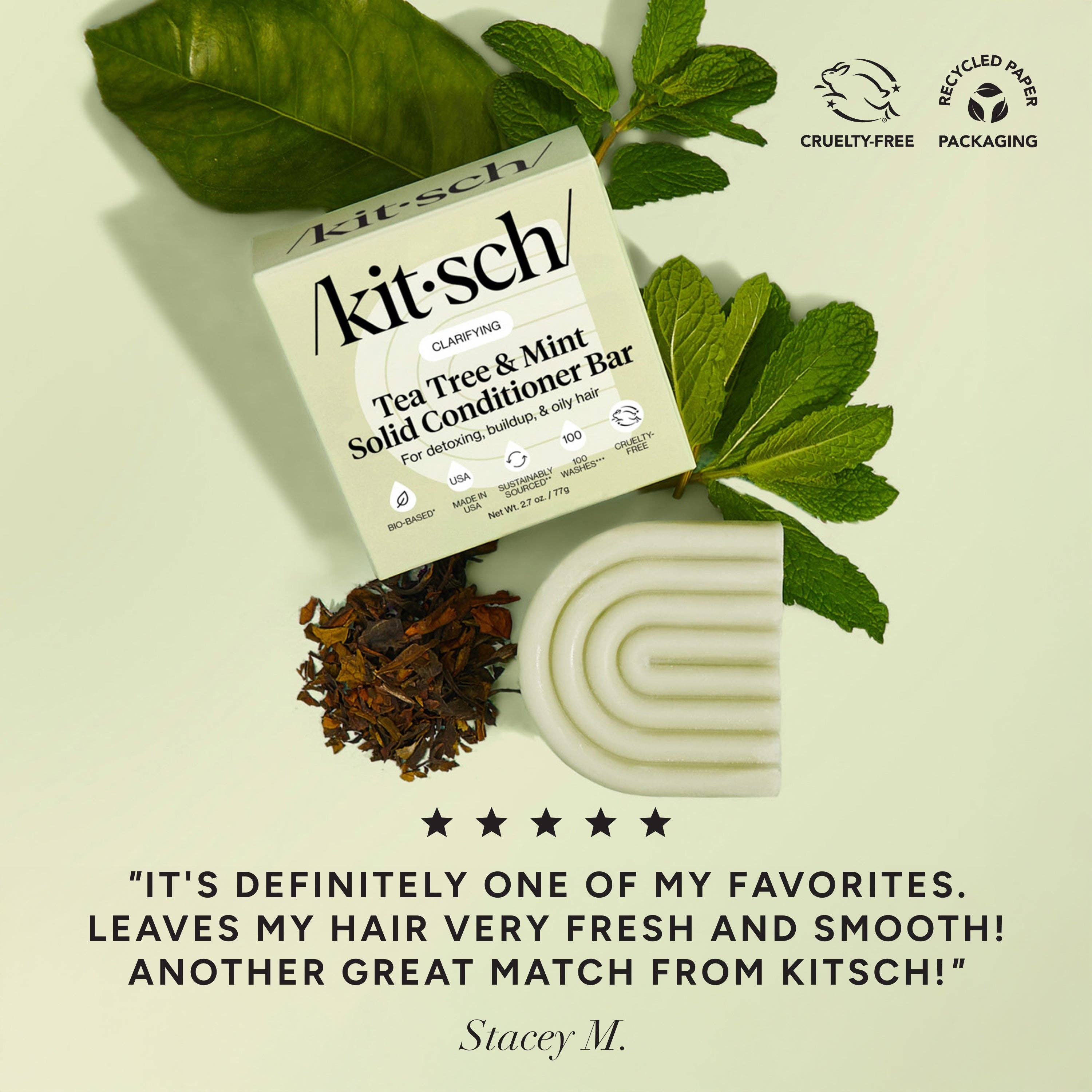 Tea Tree & Mint Clarifying Shampoo & Conditioner Bar Combo | KITSCH