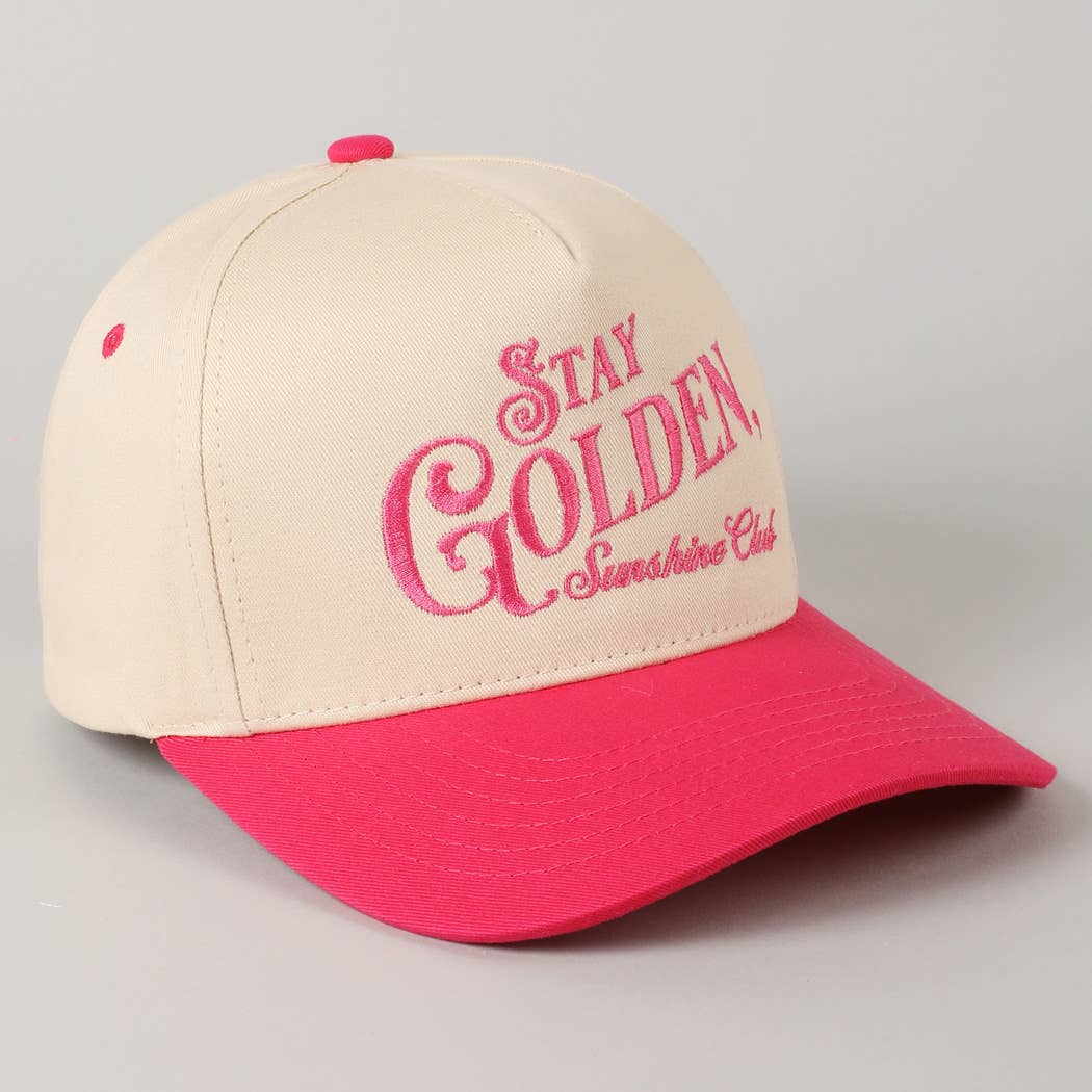 Stay Golden Sunshine Club Embroidery Trucker Hat | Fashion City