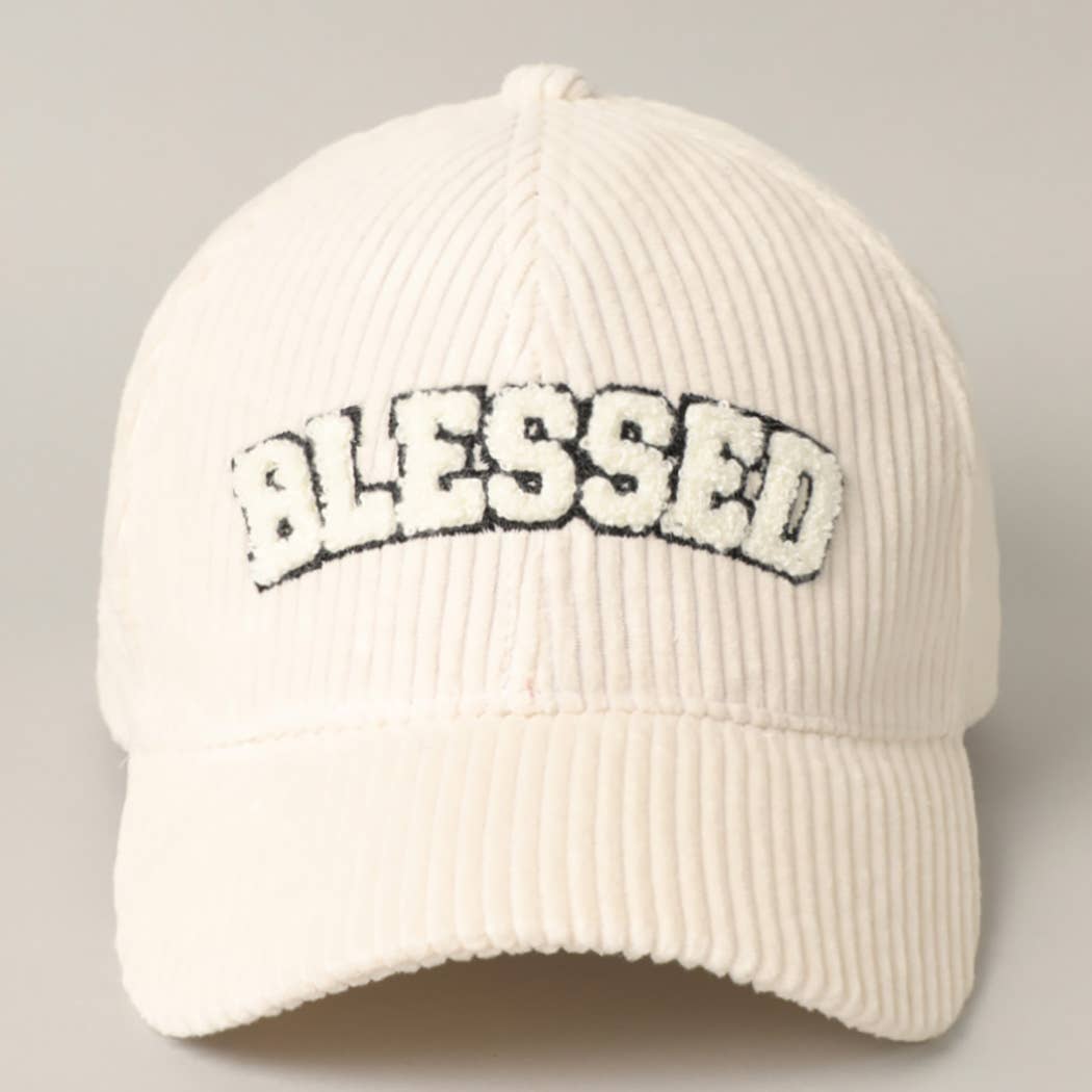BLESSED 3D Embroidered Corduroy Baseball Cap | Toothbrush LLC