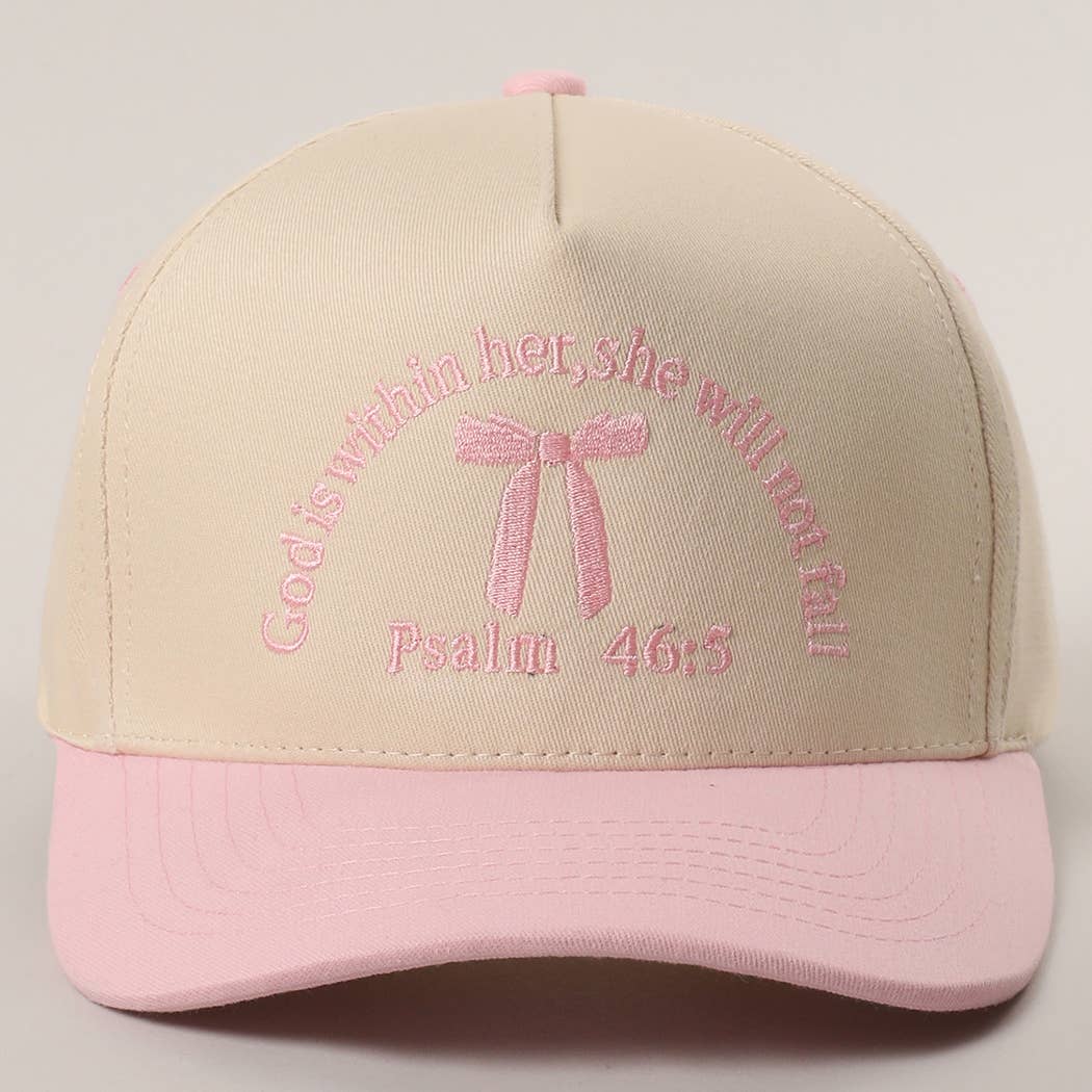 Psalm 46-5 Ribbon Embroidered Trucker Hat | Fashion City