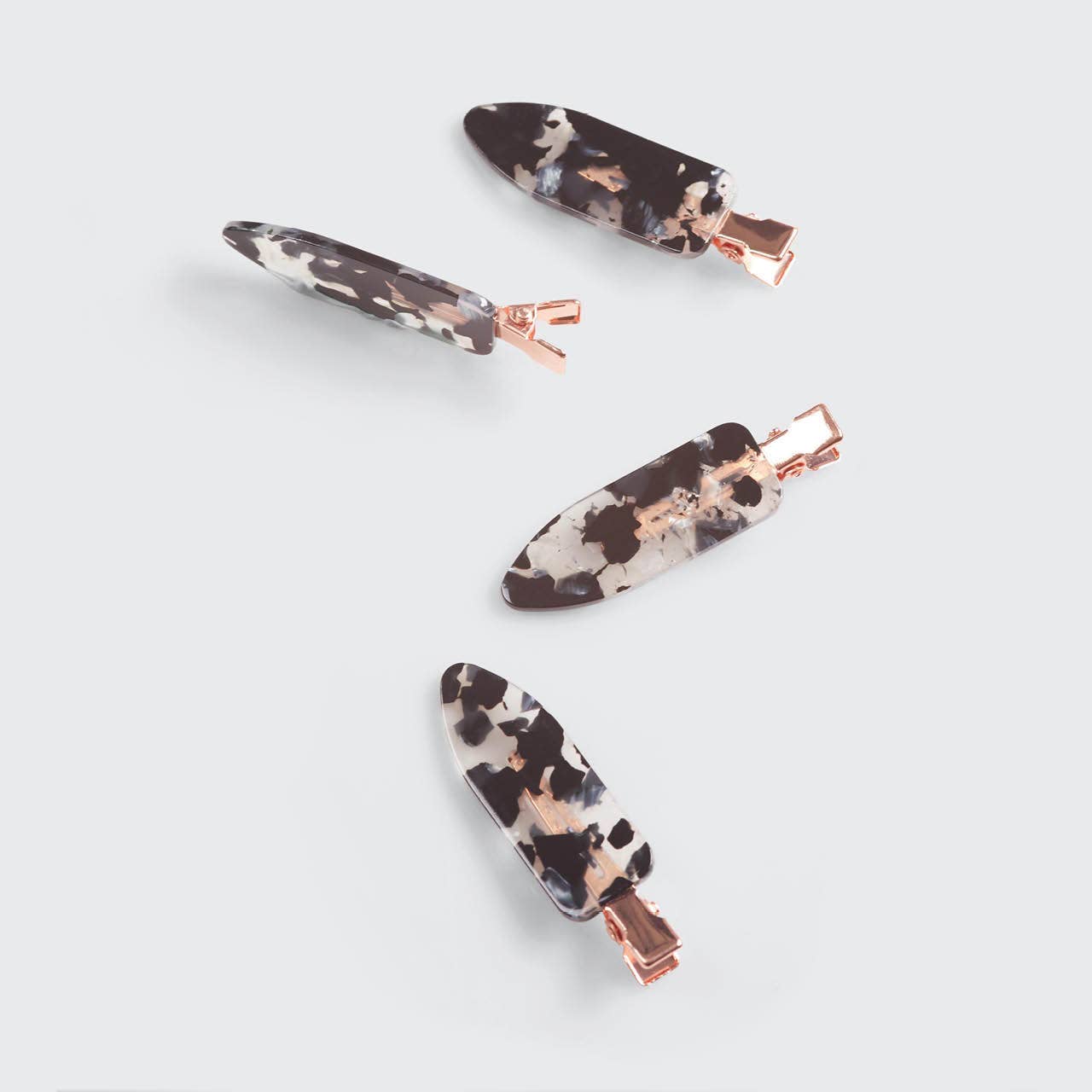 Eco-Friendly Creaseless Clips 4pc Set - Black Terrazzo | Kitsch