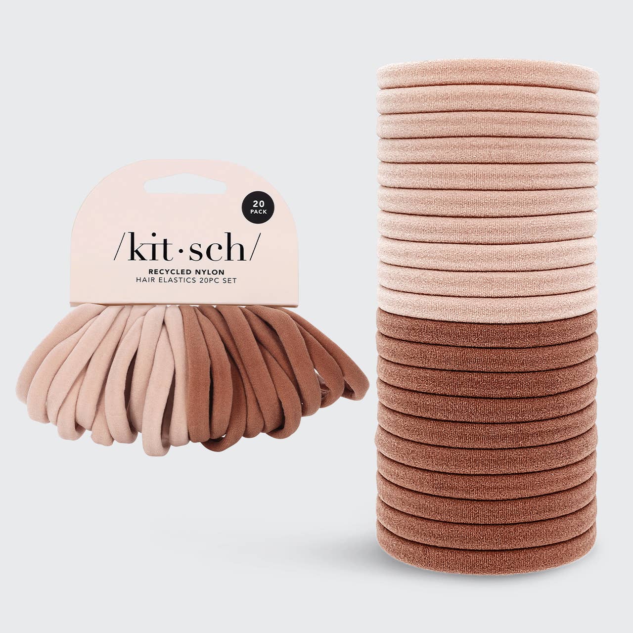 Eco-Friendly Nylon Elastics 20pc set - Blush | Kitsch