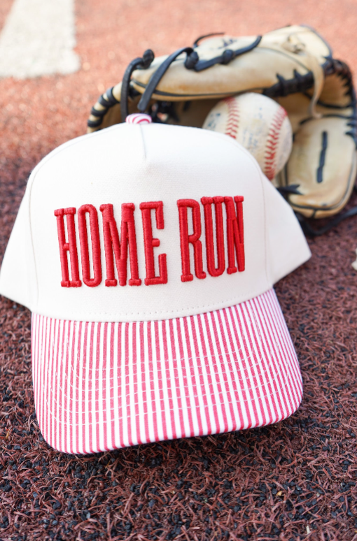 Homerun - Red Striped Trucker Hat | Kenzkustomz