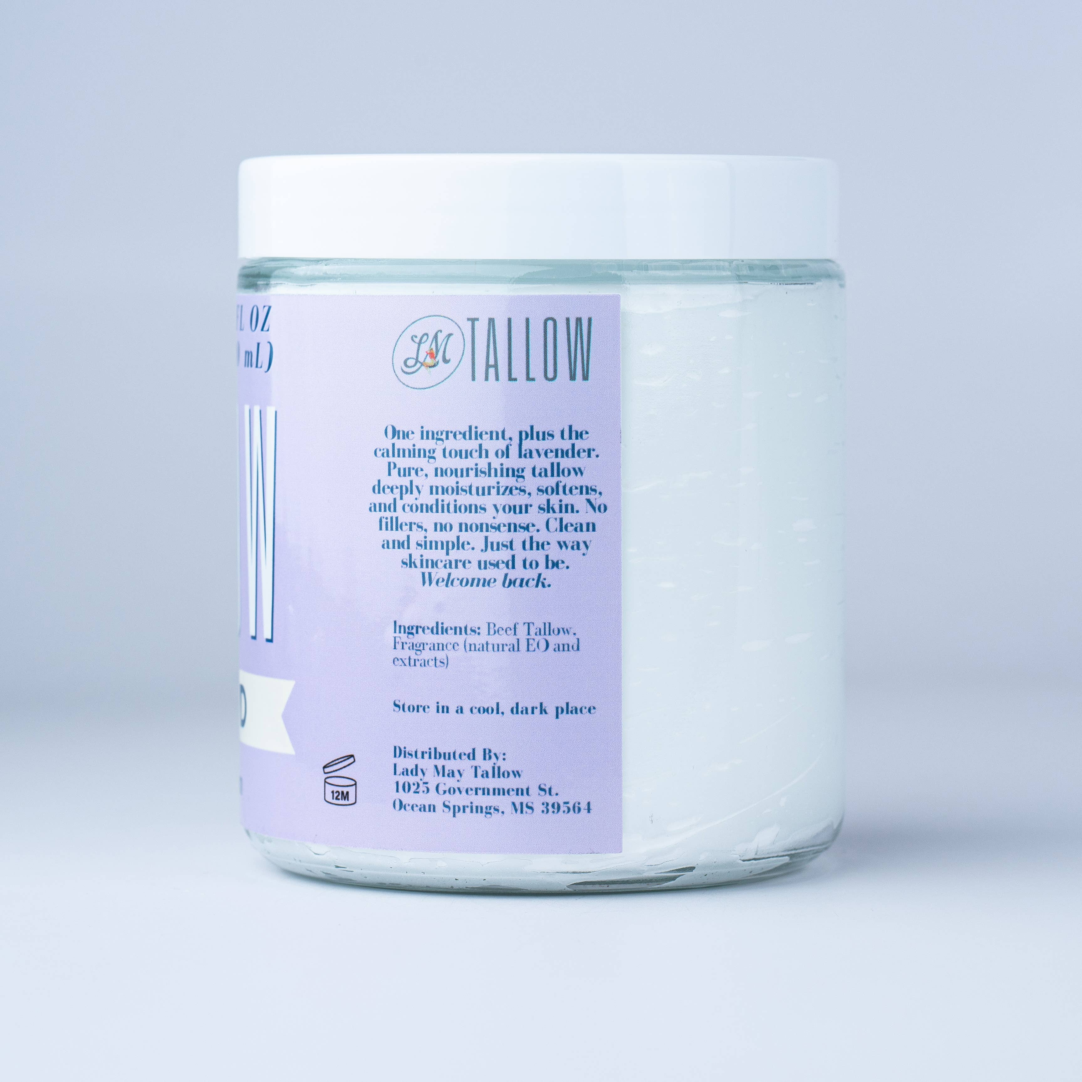 Lavender Whipped Tallow, All Natural Grass Fed Beef Tallow | Lady May Tallow