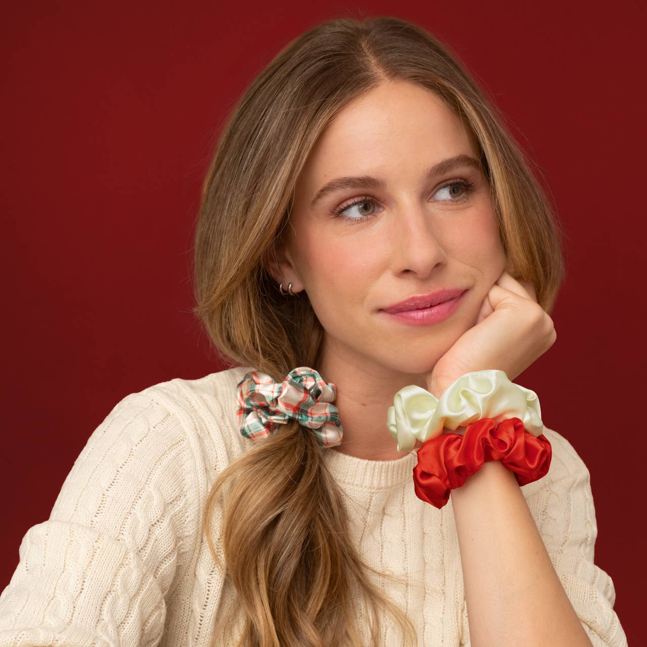 Holiday Scrunchies 3pc Set - Multi-color | KITSCH