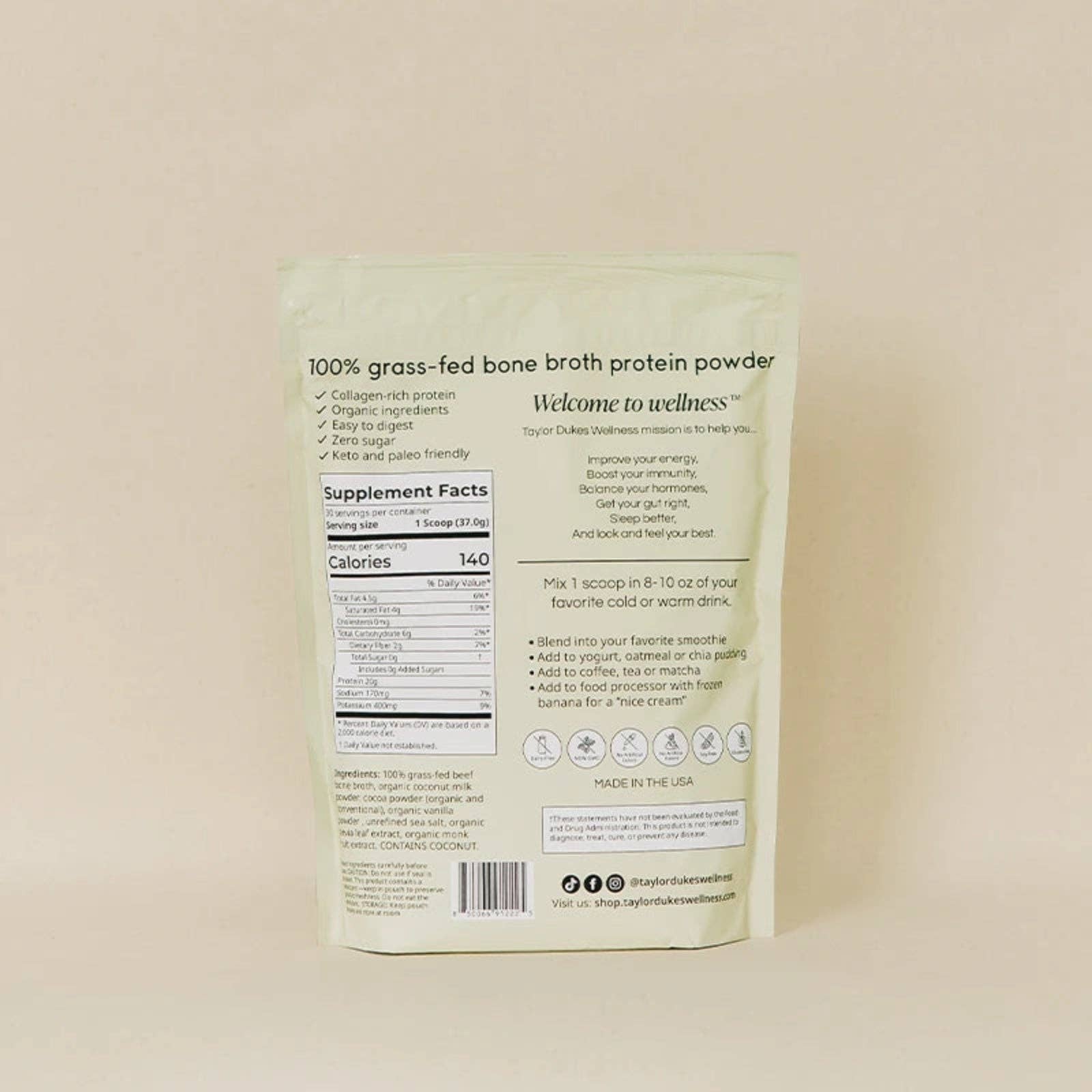 Cookies 'N Cream Bone Broth Protein | Taylor Dukes Wellness