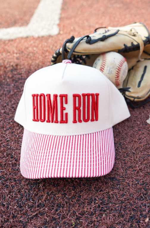Homerun - Red Striped Trucker Hat | Kenzkustomz