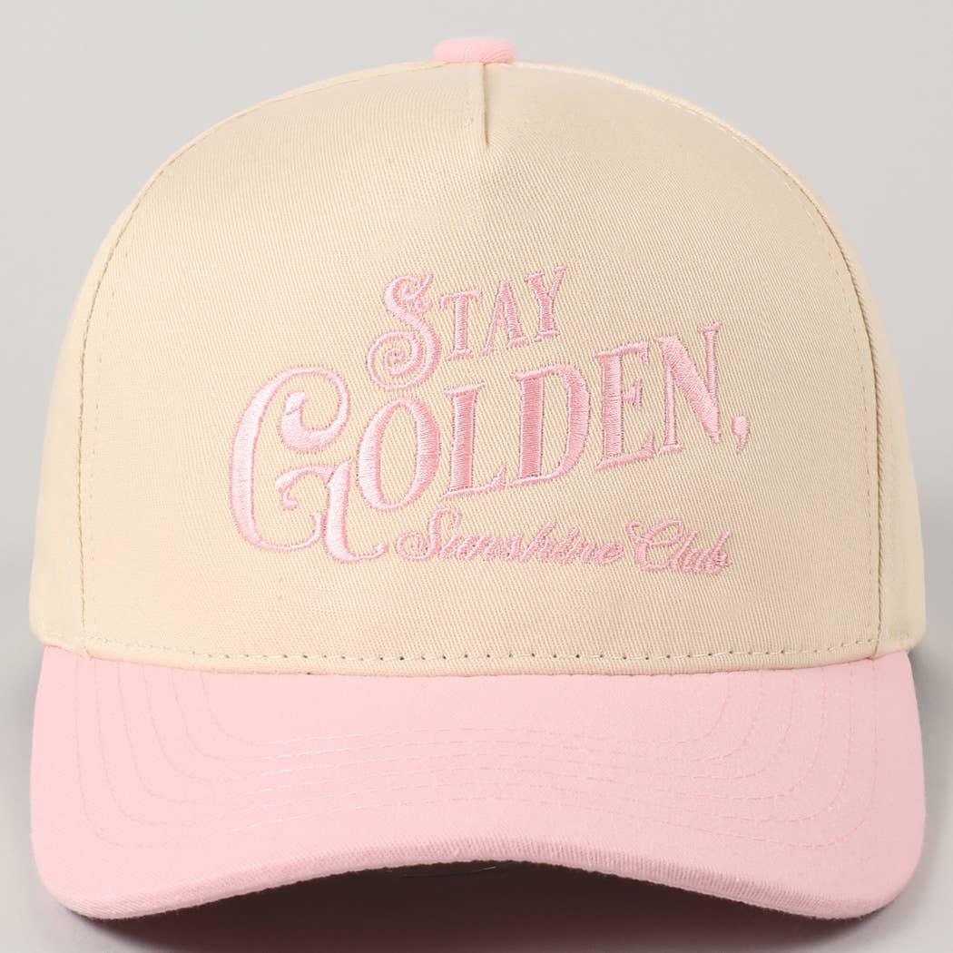 Stay Golden Sunshine Club Embroidery Trucker Hat | Fashion City