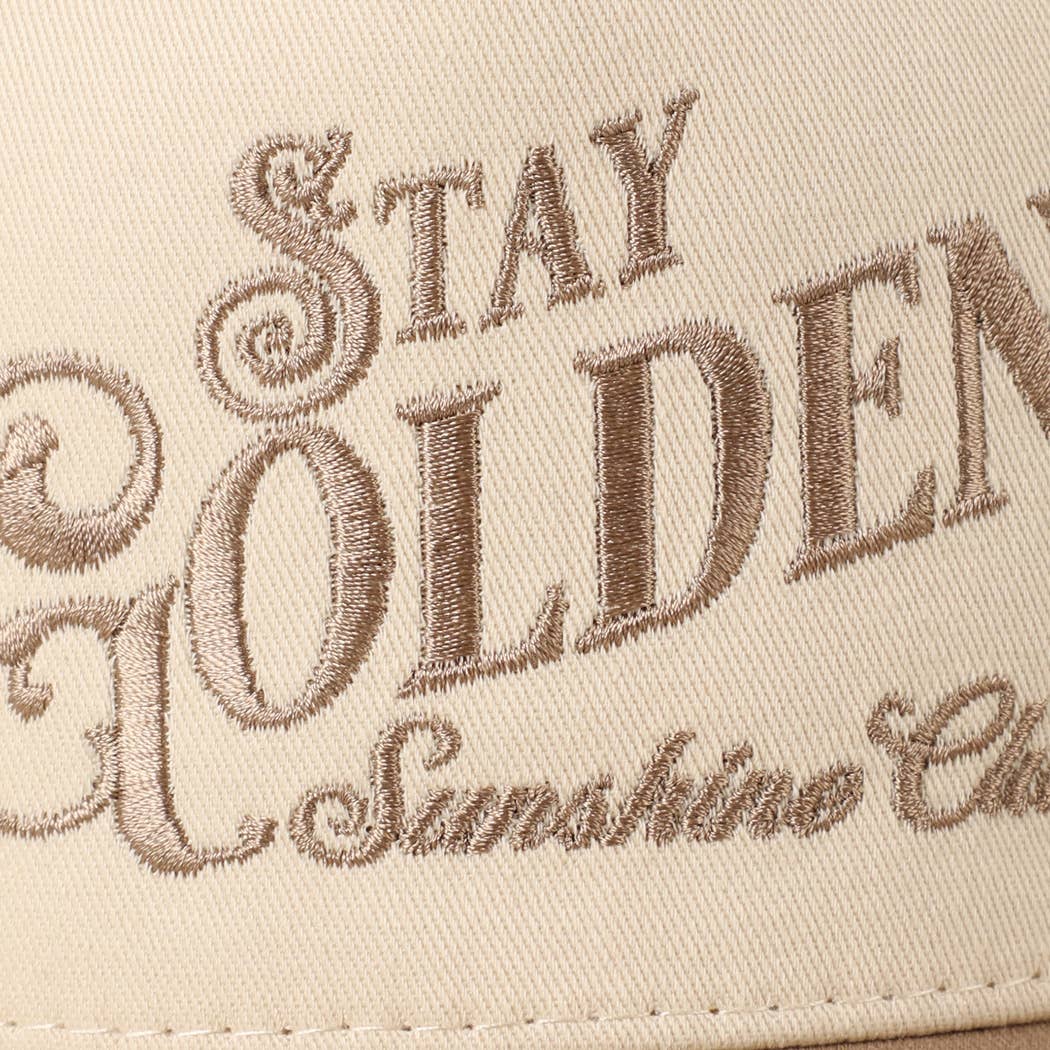 Stay Golden Sunshine Club Embroidery Trucker Hat | Fashion City