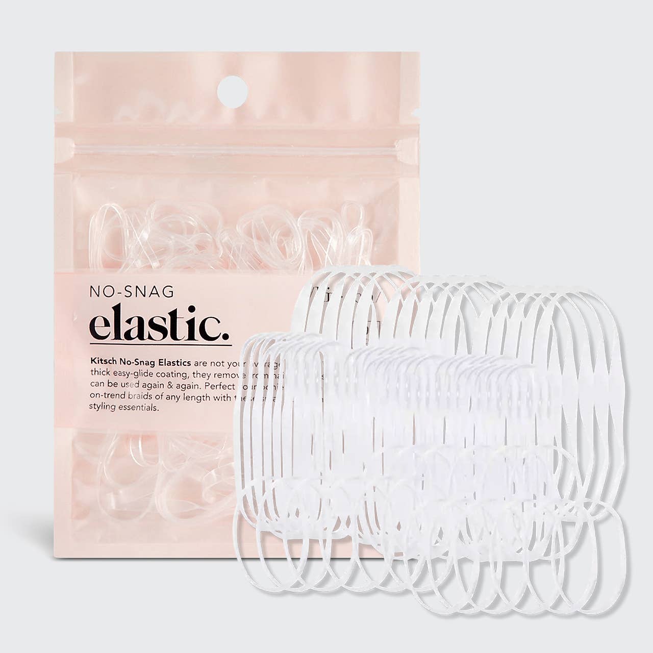 No-Snag Elastic 100 pc - Clear | Kitsch