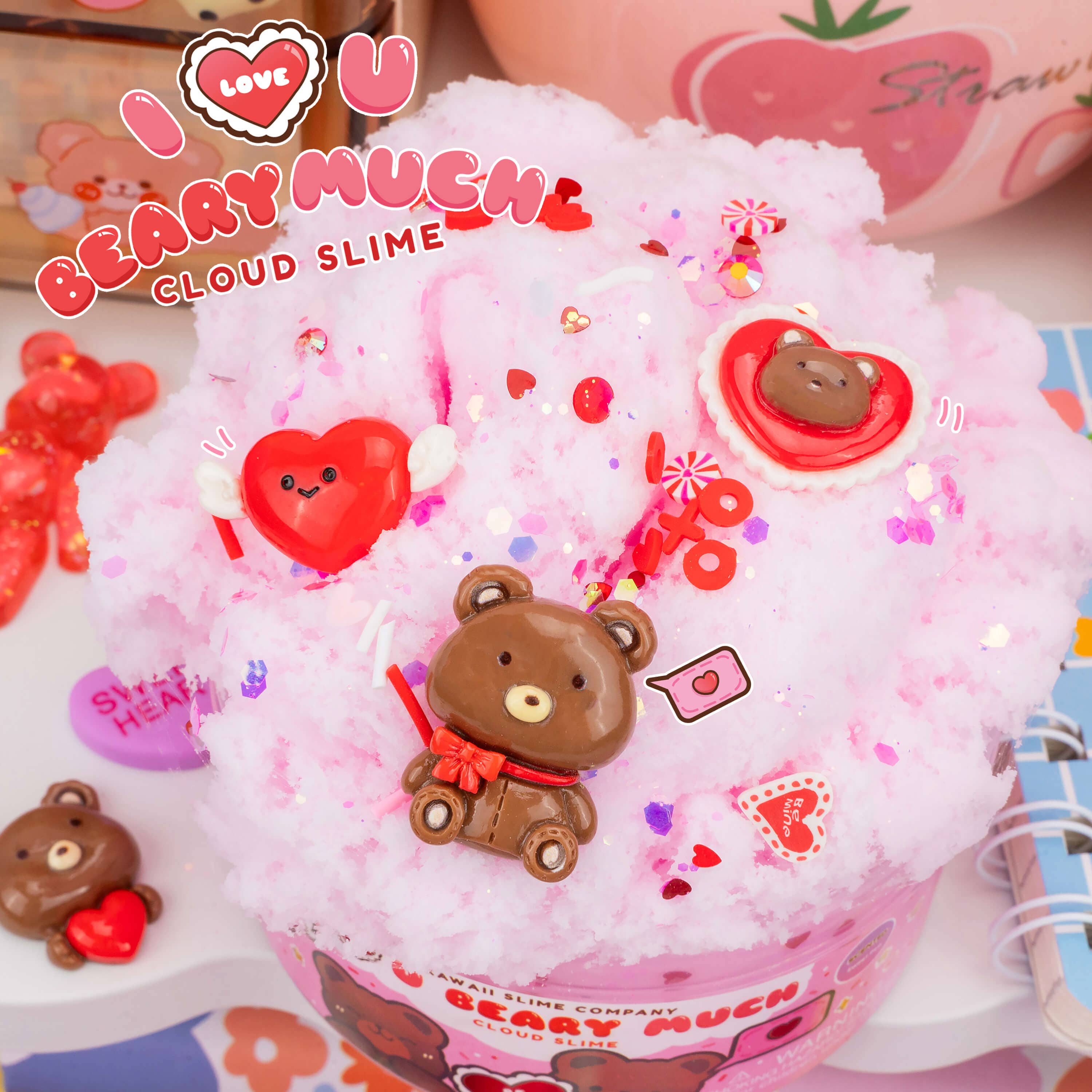 I Love You Beary Much Cloud Signature Dome™ Slime | Kawaii Slime