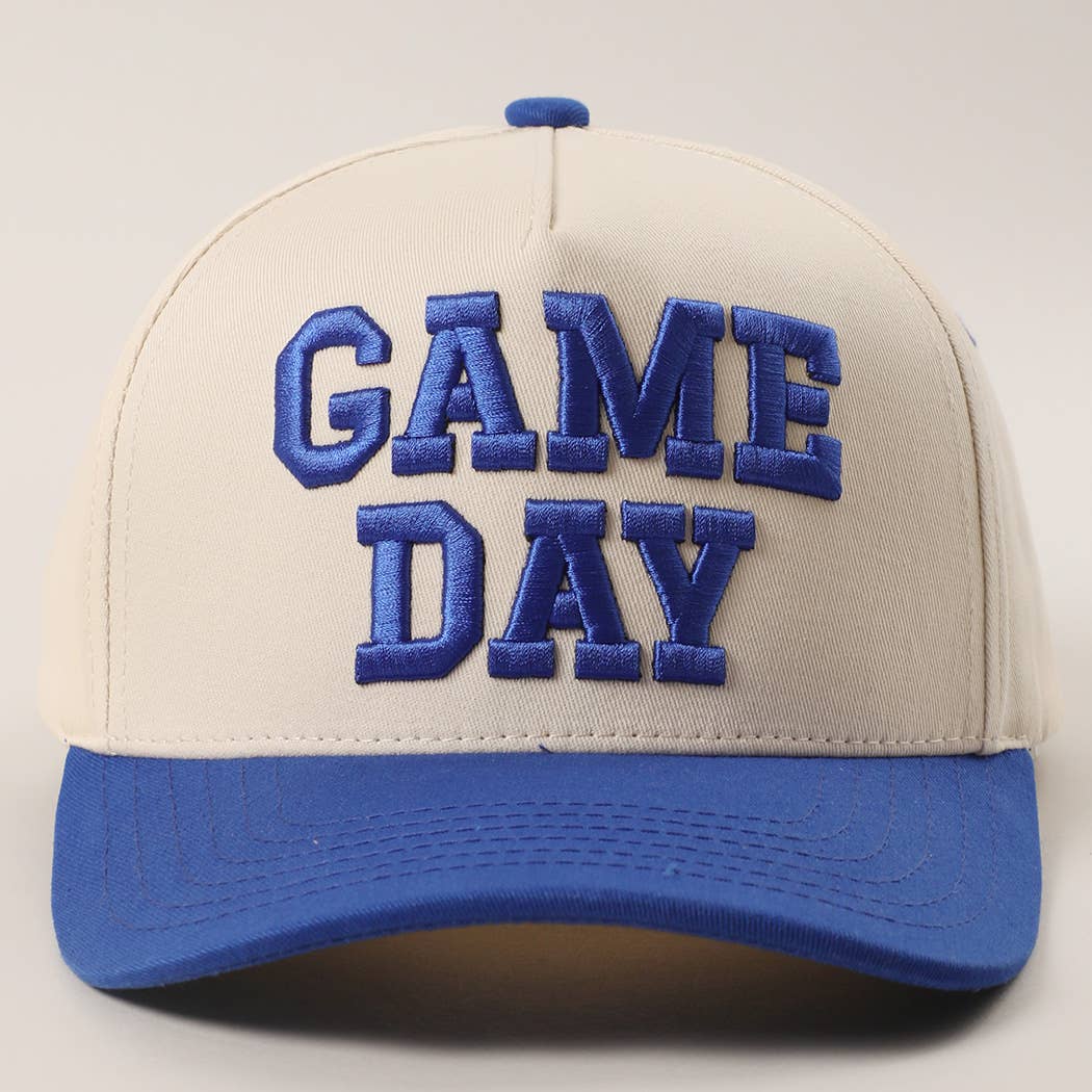 GAME DAY 3D Letter Embroidered Two-Tone Trucker Hat | Fashion City