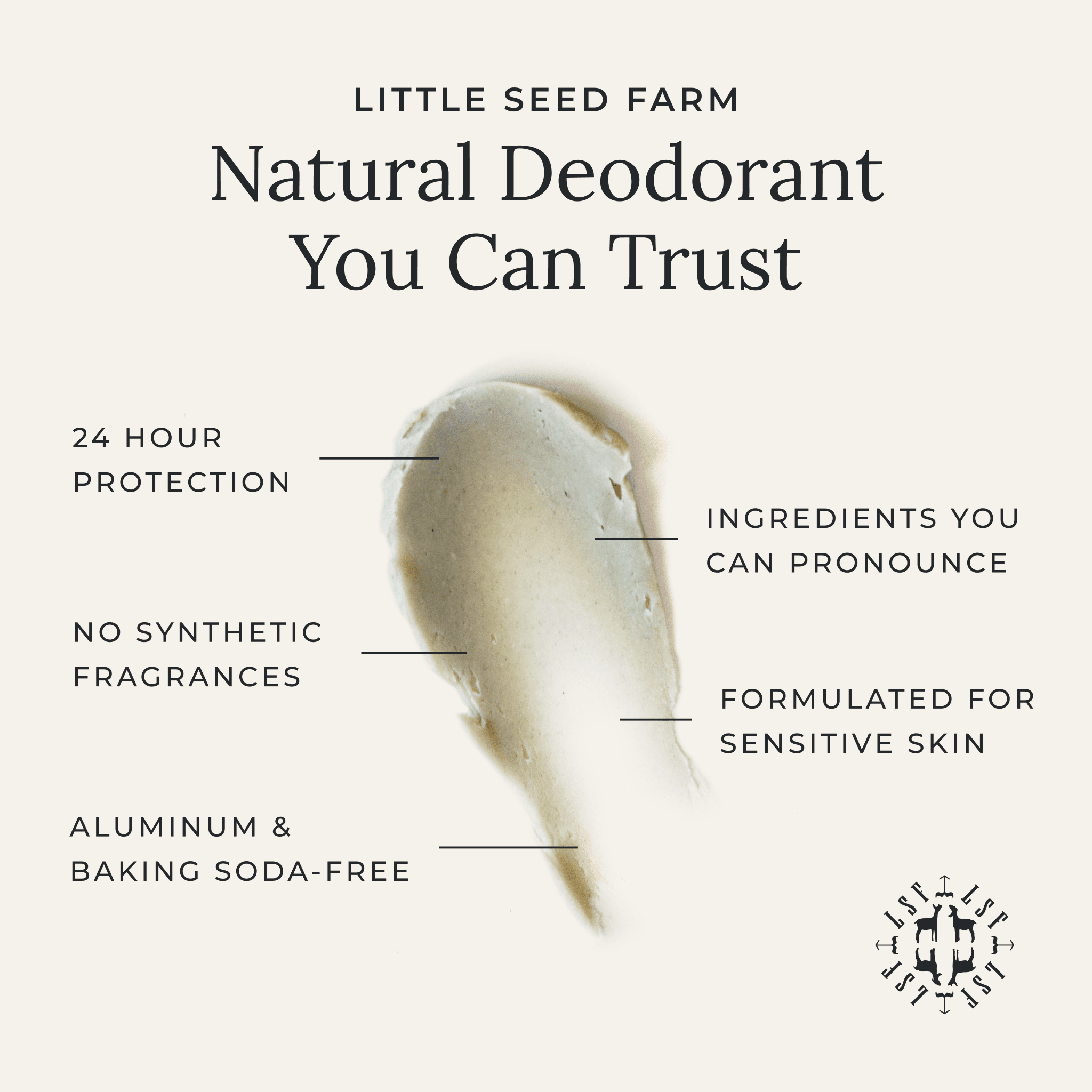 Activated Charcoal Deodorant Cream | Little Seed Farm