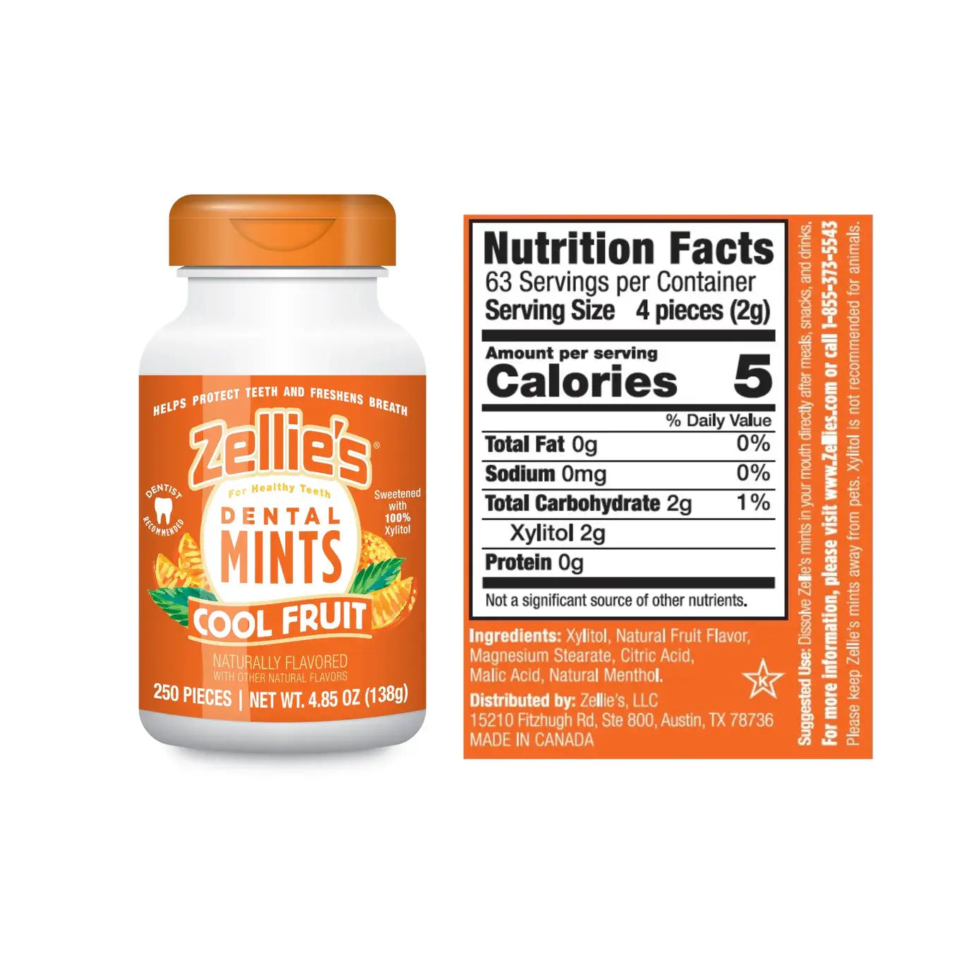 Zellie's Xylitol Dental Mints - Cool Fruit | Zellies