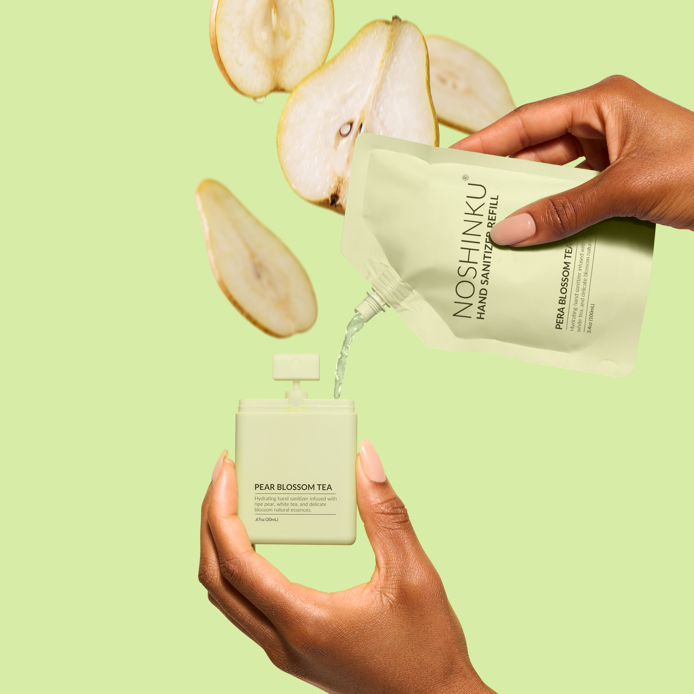Pear Blossom Tea Hydrating Pocket Hand Sanitizer | Noshinku