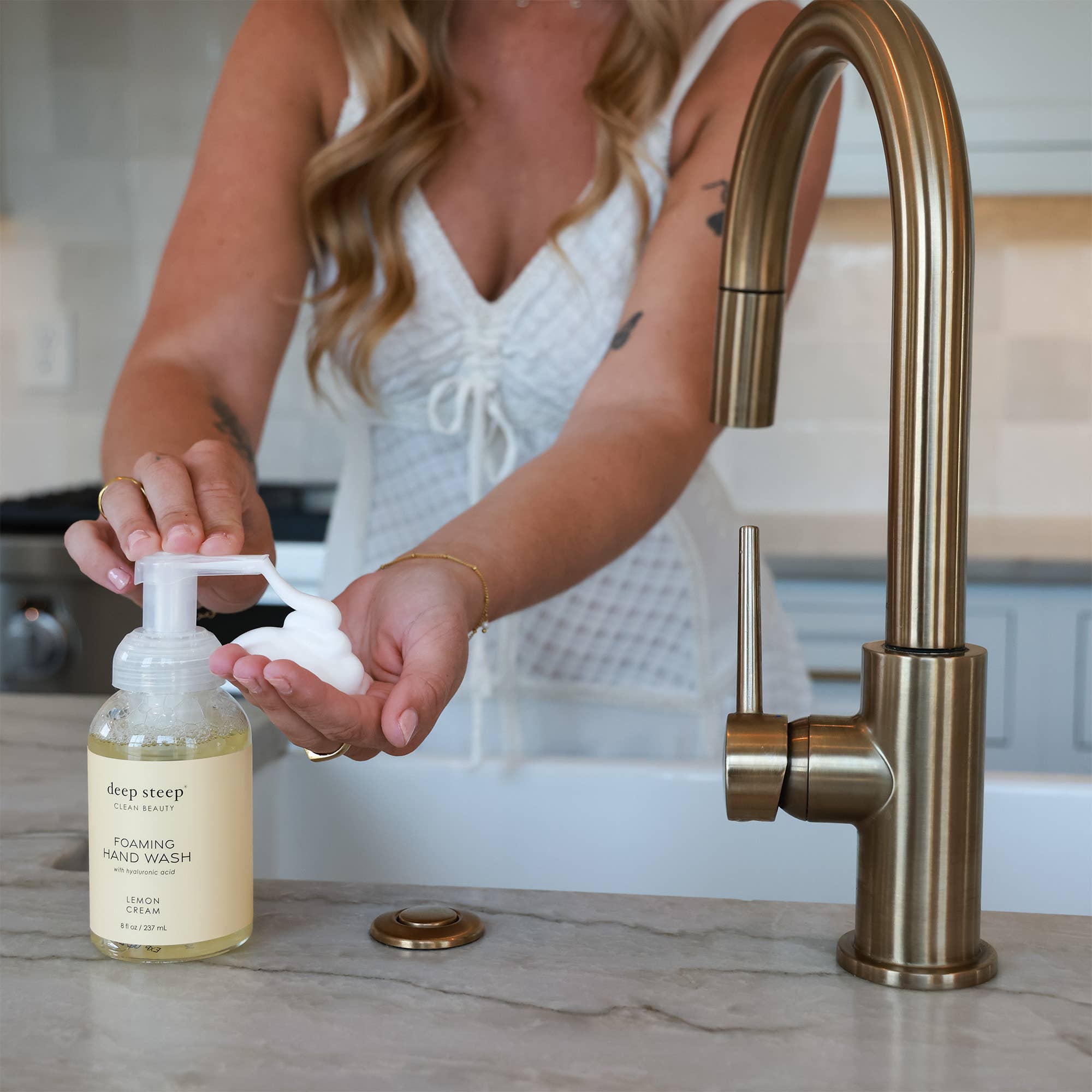 Foaming Hand Wash - Lemon Cream 8oz | Deep Steep Clean Beauty