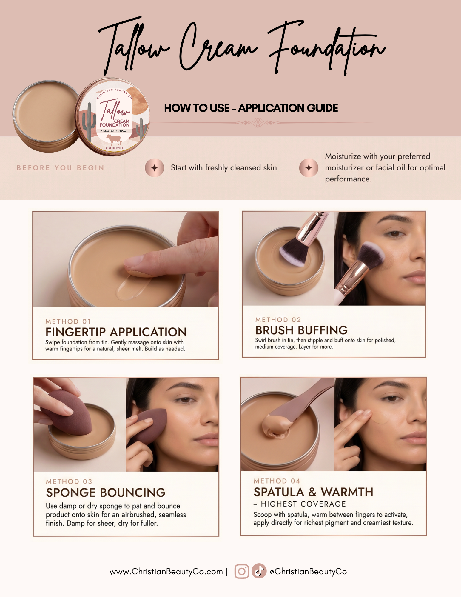 Tallow Cream Foundation | Christian Beauty Co