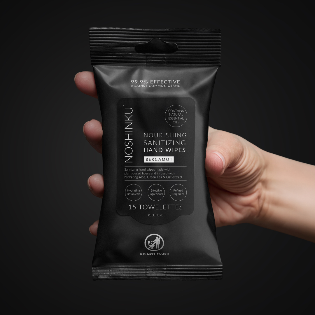 Bergamot Nourishing Hand Sanitizing Travel Wipes | Noshinku
