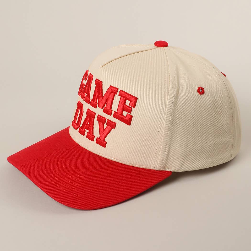 GAME DAY 3D Letter Embroidered Two-Tone Trucker Hat | Fashion City