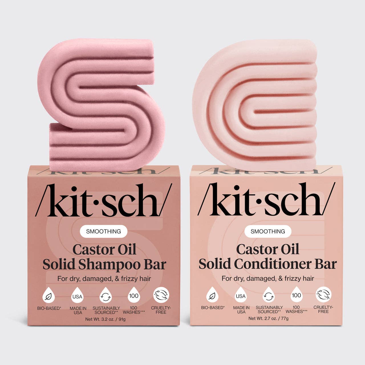 Castor Oil Nourishing Shampoo & Conditioner Bar Combo | KITSCH
