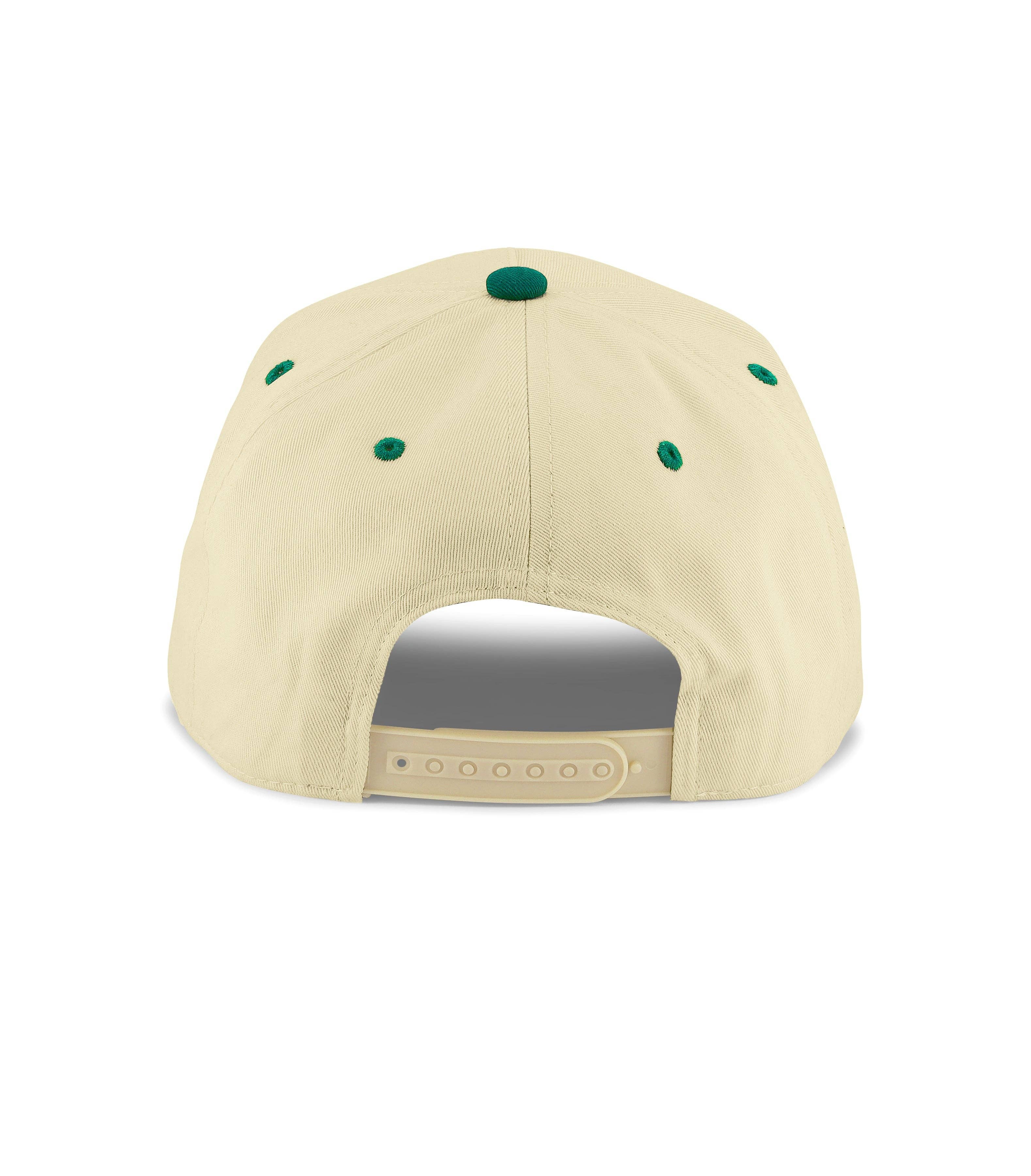 Dad 3D Puff Snapback - Cream Forest Green | Dad Brand