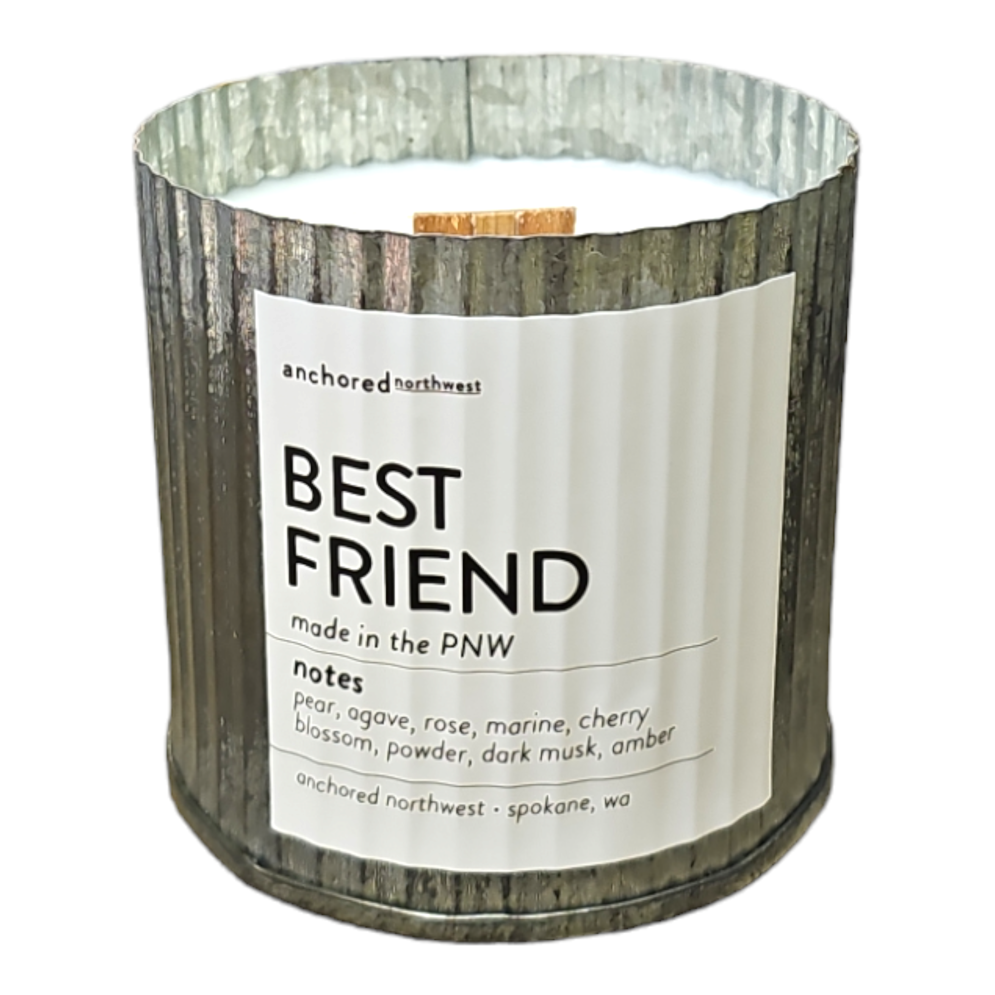 Best Friend Rustic Vintage Farmhouse Wood Wick Candle | Anchored Northwest
