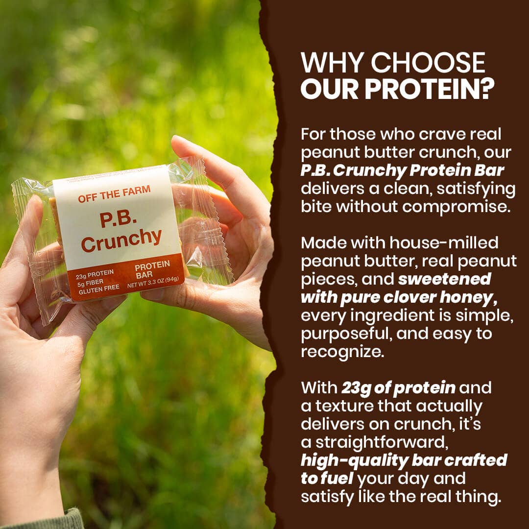P.B. Crunchy Protein Bar | Off the Farm