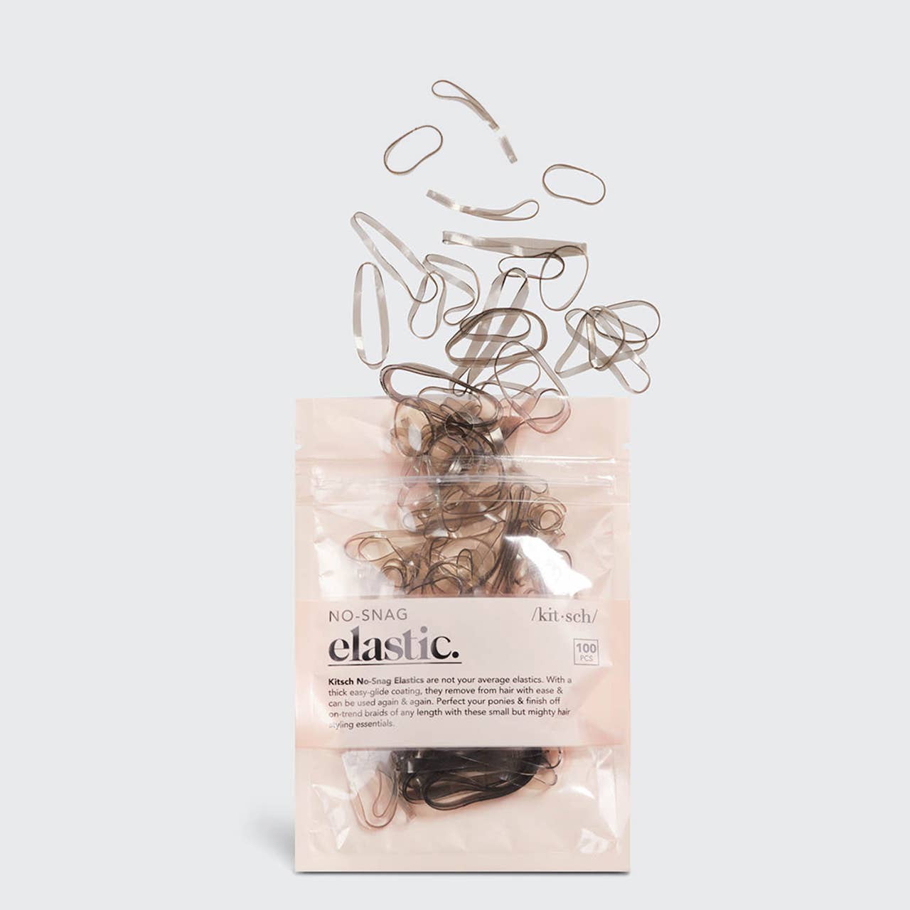 No-Snag Elastic 100pc - Brown | Kitsch