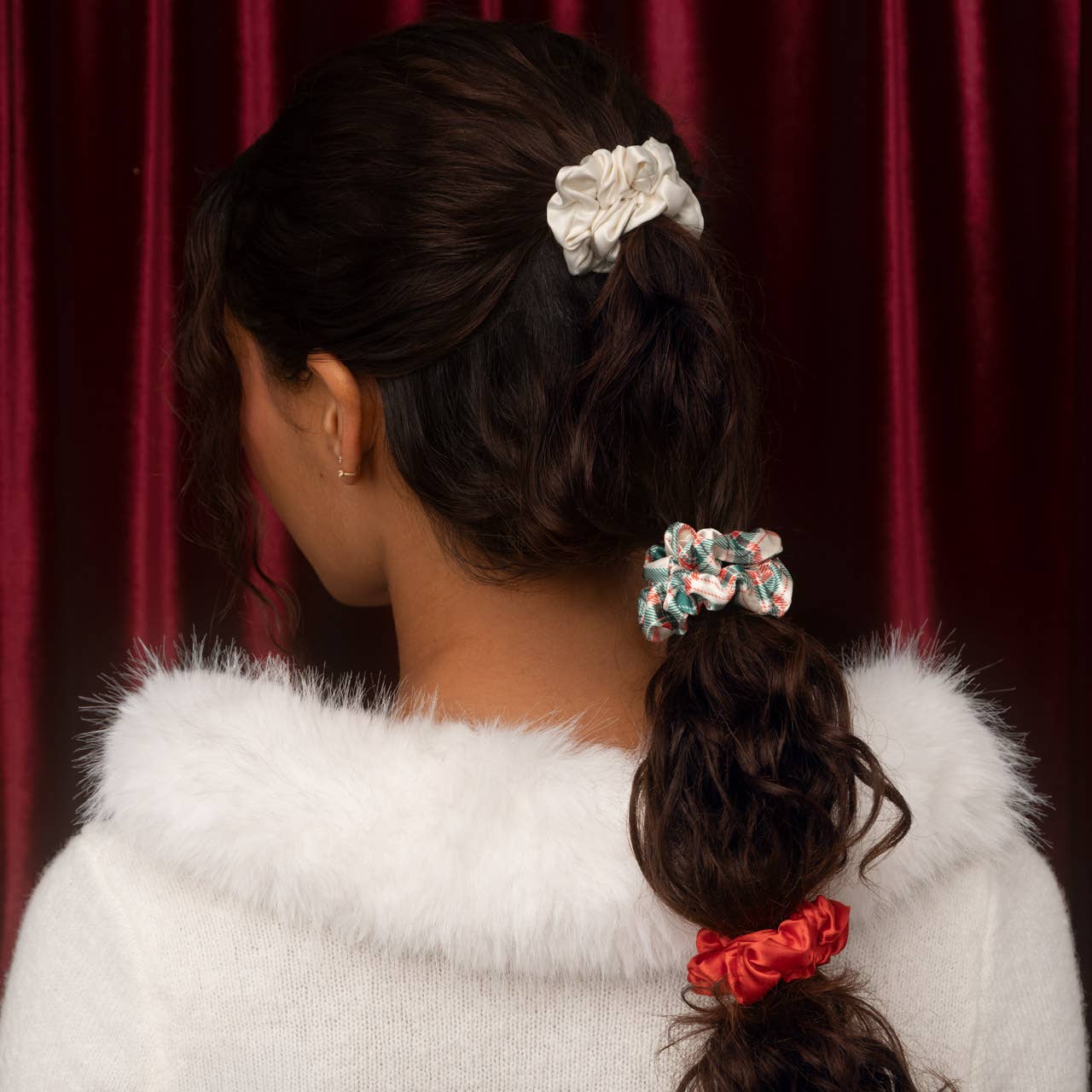 Holiday Ruched Satin Scrunchies 7pc Set | KITSCH