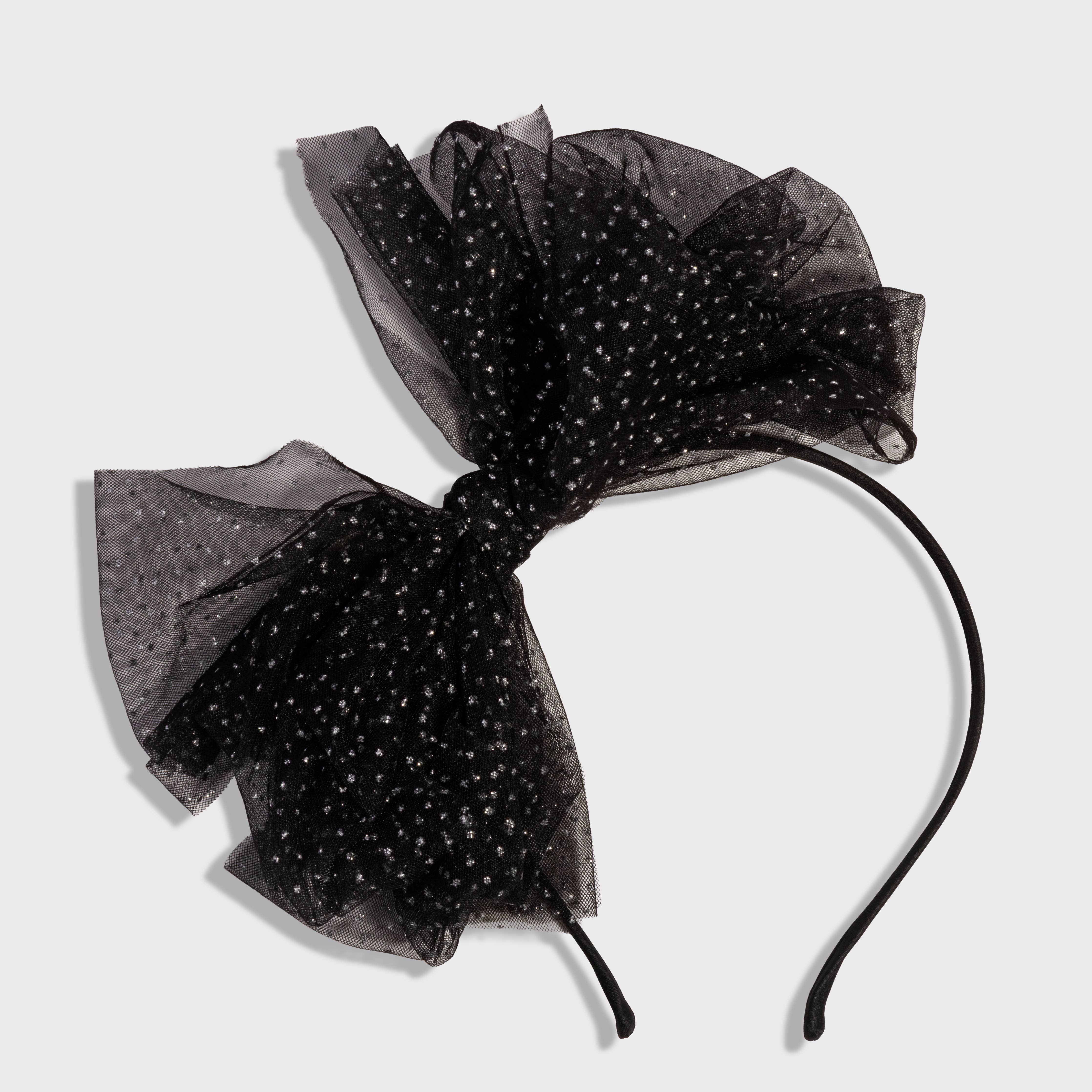 Glitter Tulle Headband - Black | KITSCH