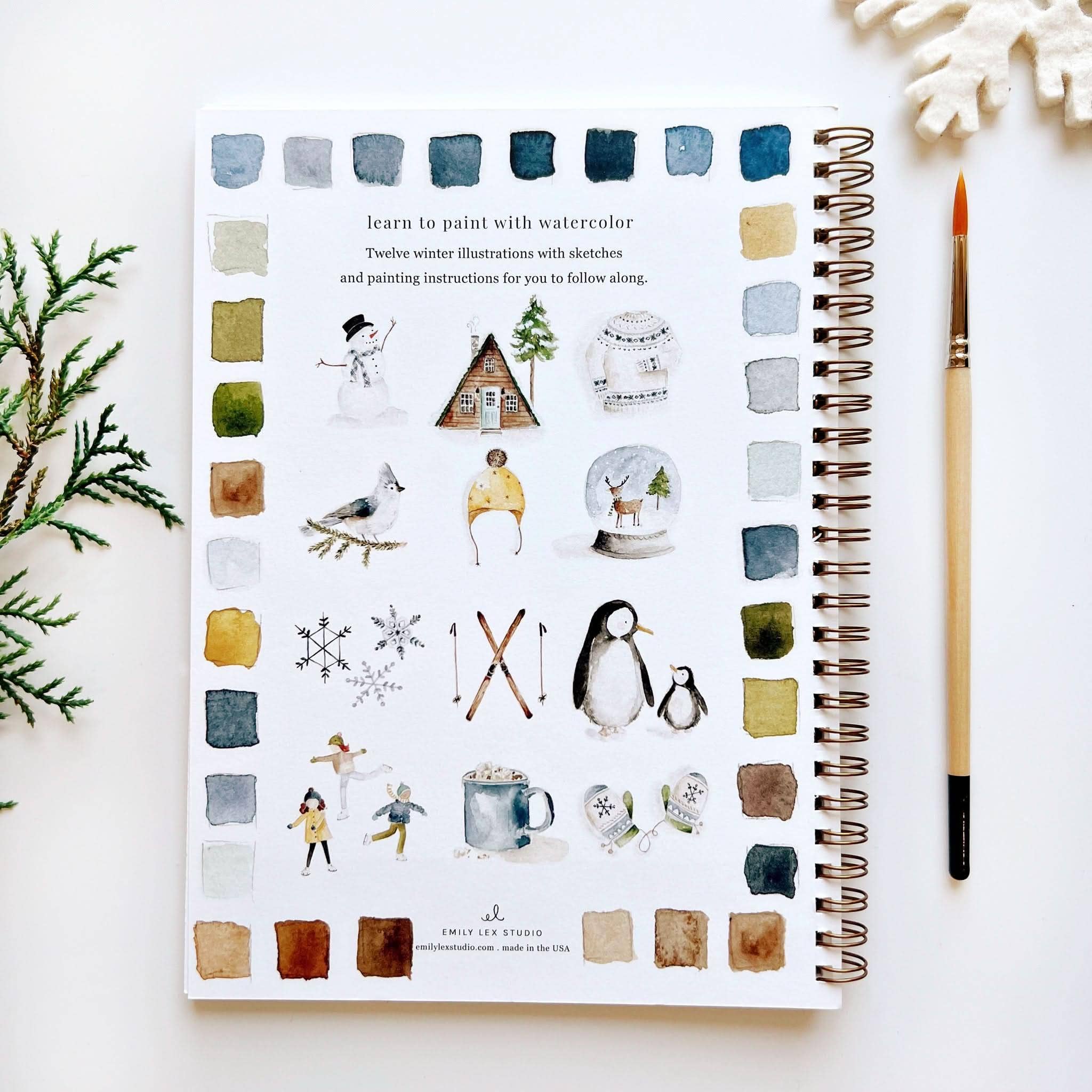 Winter watercolor workbook | Emily Lex Studio