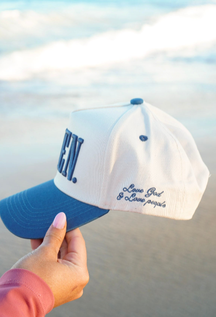 AMEN. - Slate Blue Vintage Trucker Hat | Kenzkustomz