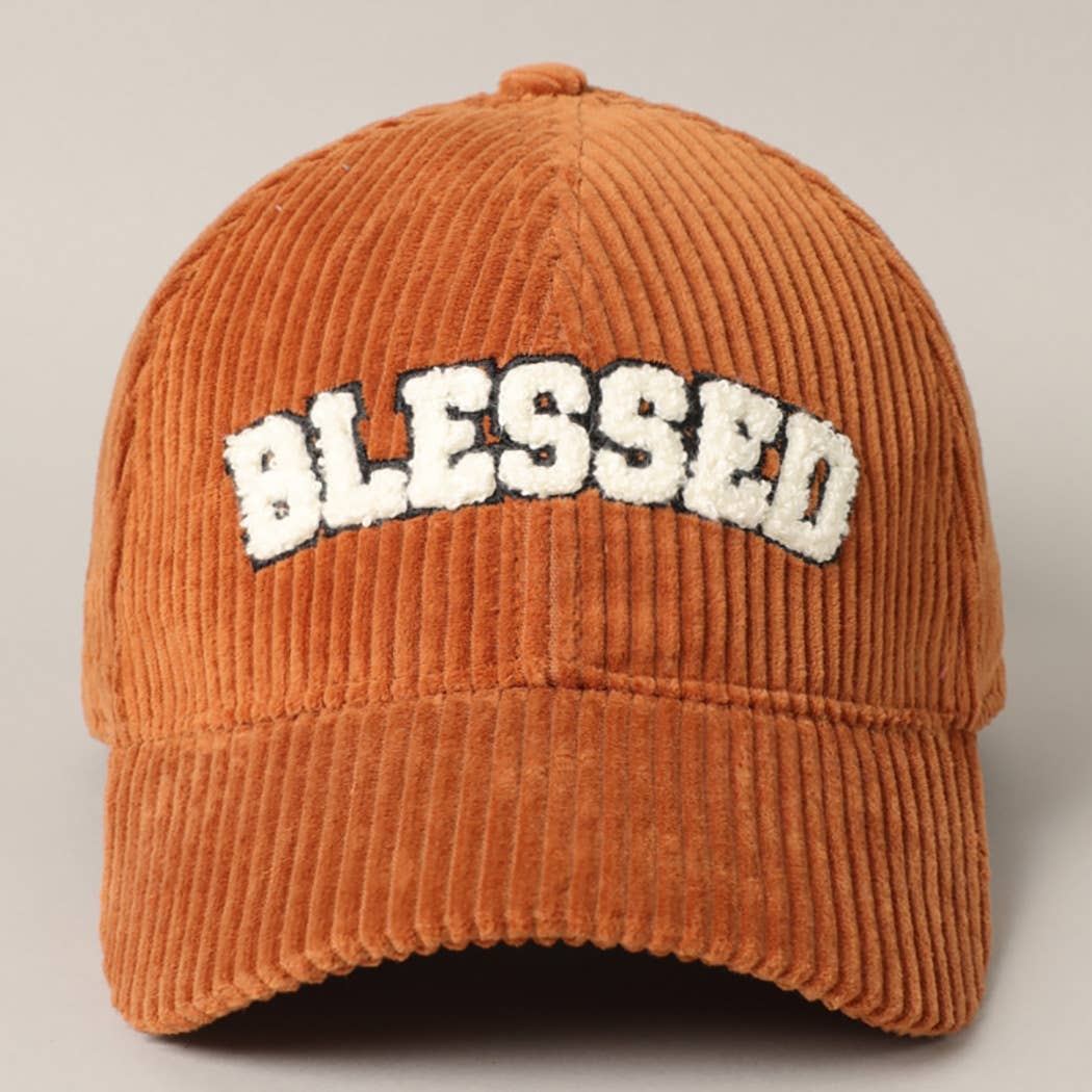 BLESSED 3D Embroidered Corduroy Baseball Cap | Toothbrush LLC