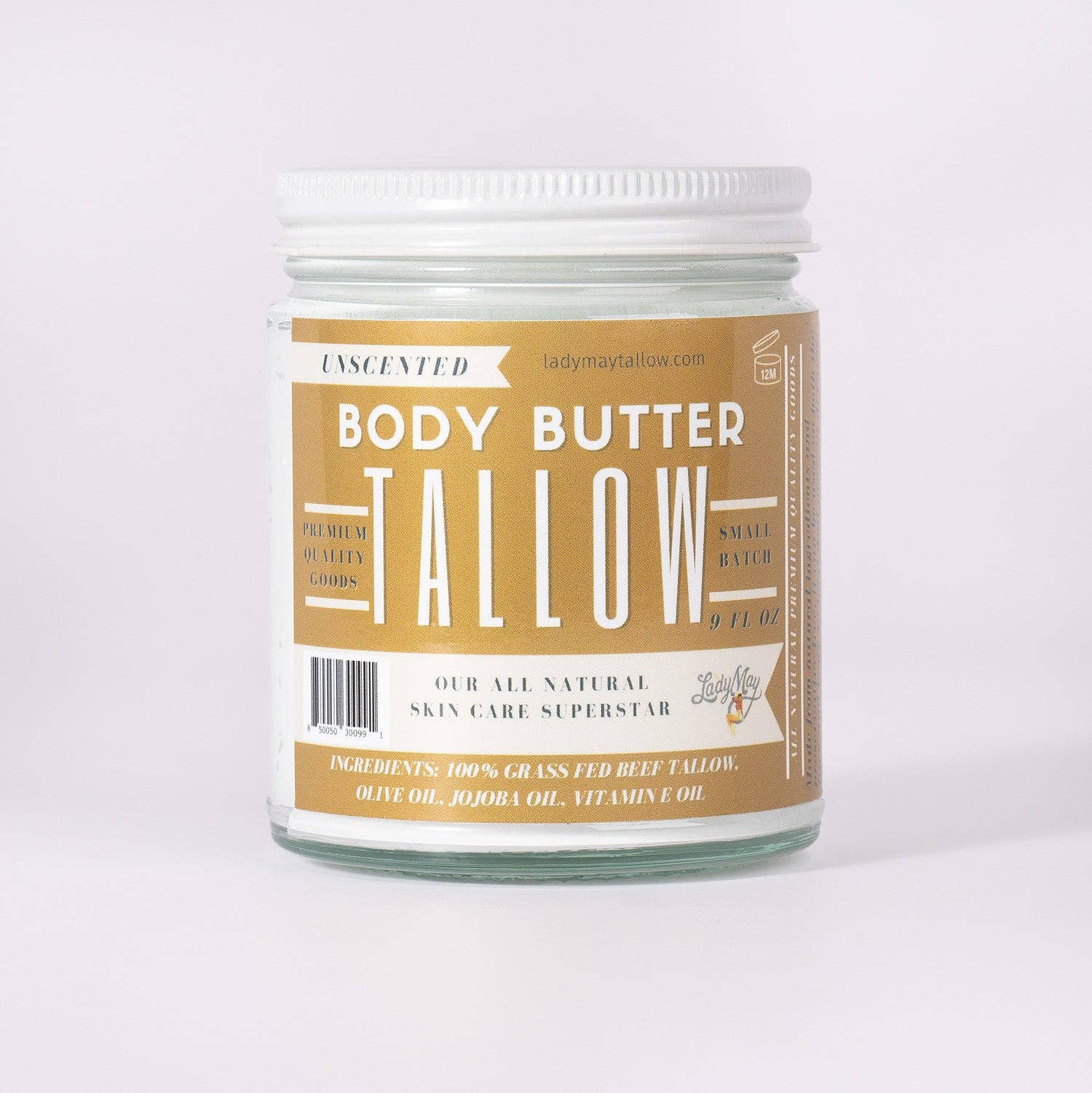 Unscented Tallow Body Butter | Lady May Tallow
