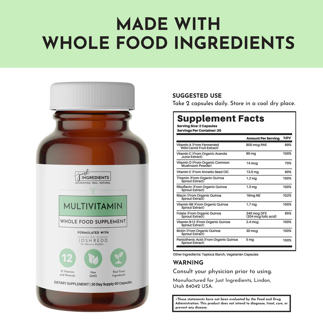 Multi Vitamin Supplement | Just Ingredients