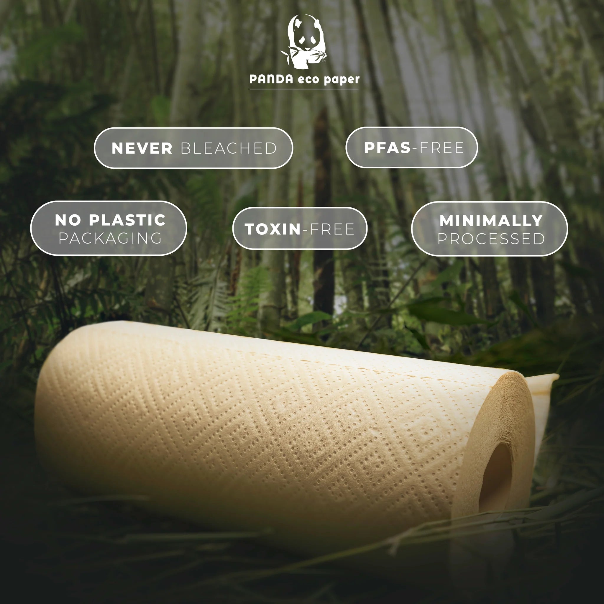 Unbleached Bamboo Paper Towels | Panda Eco