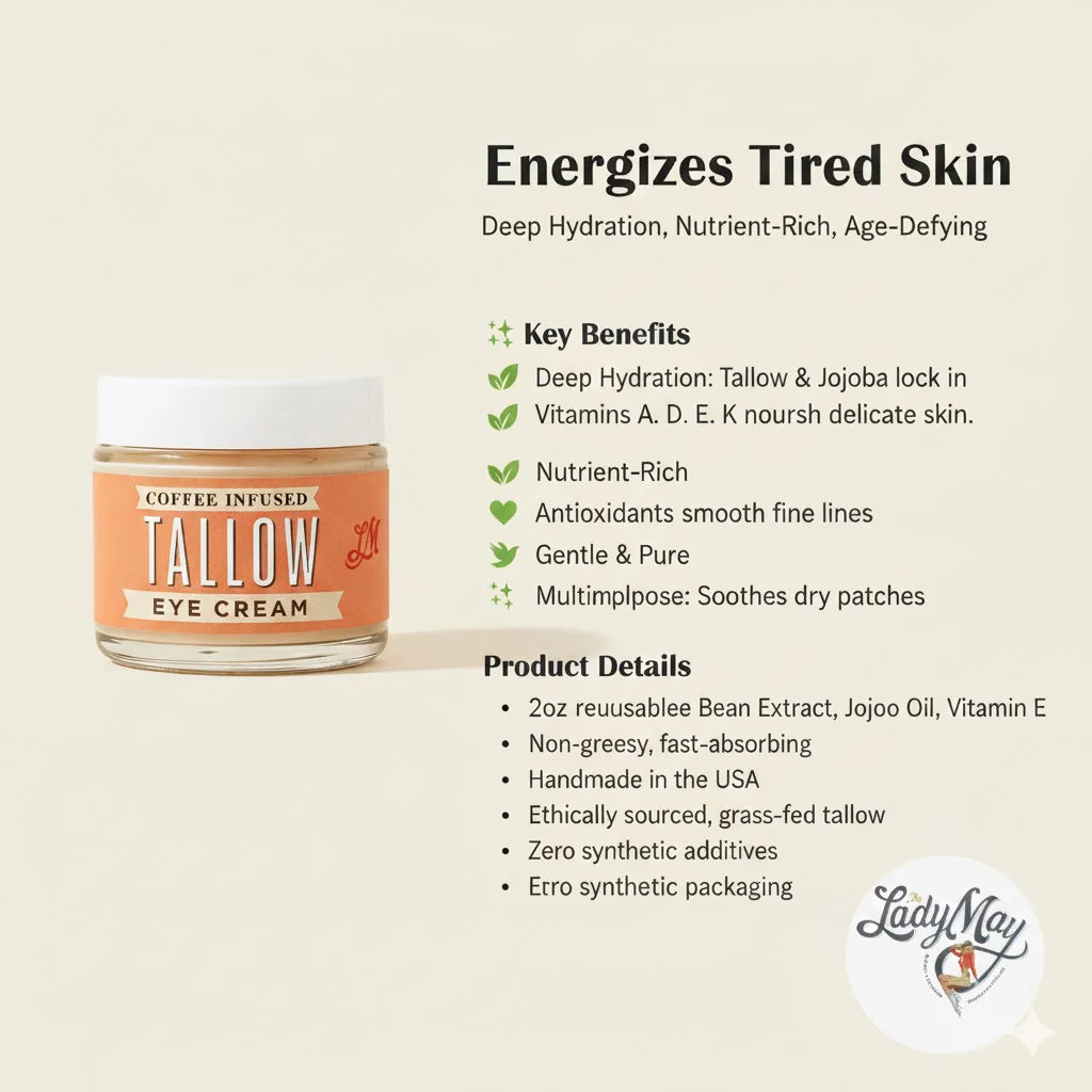 Coffee Bean Infused Tallow Eye Cream | Lady May Tallow