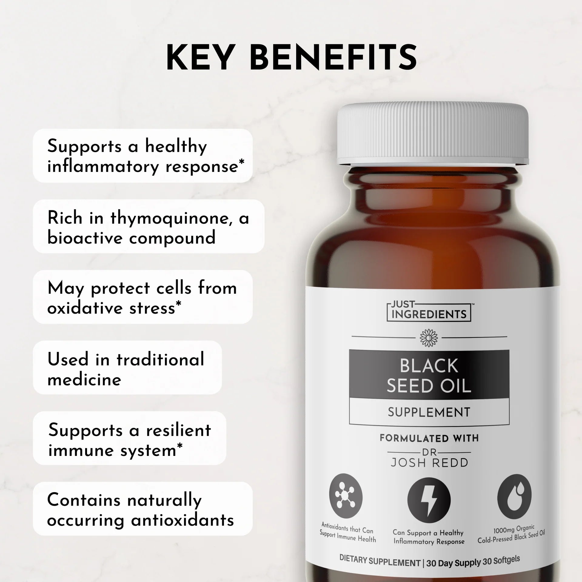 Black Seed Oil Capsules | Just Ingredients