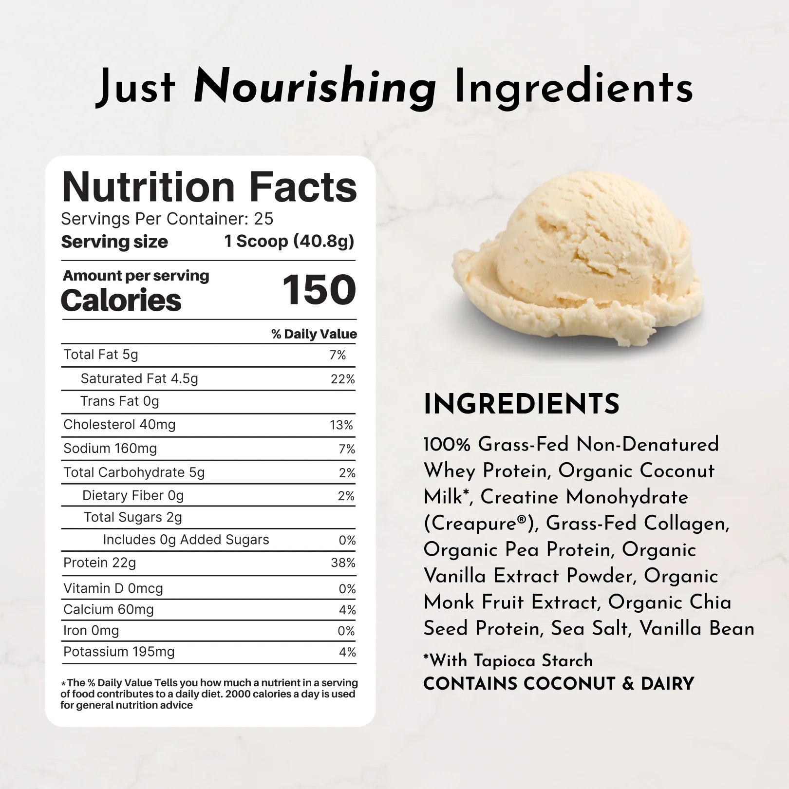 French Vanilla Protein + Creatine | Just Ingredients