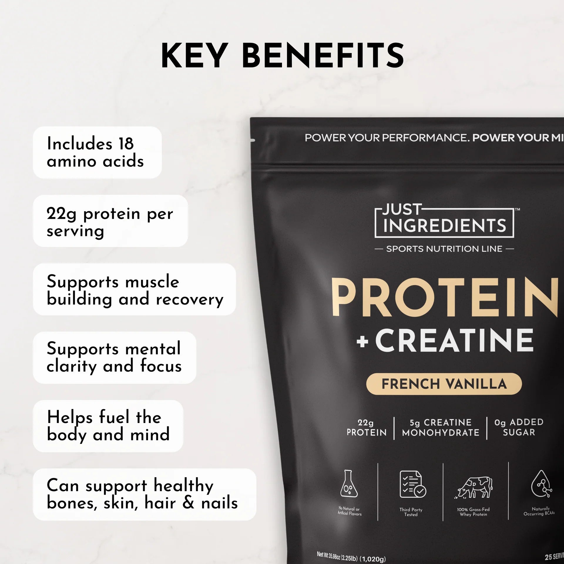 French Vanilla Protein + Creatine | Just Ingredients