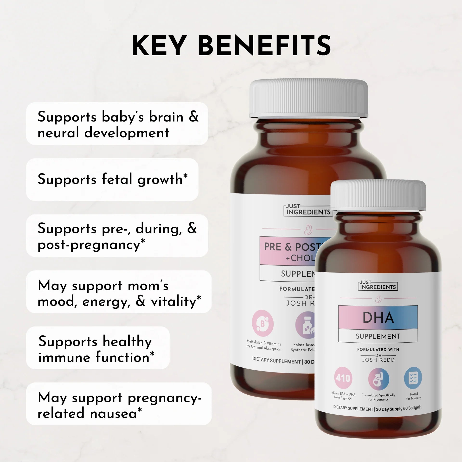 Prenatal & Postnatal + DHA | Just Ingredients